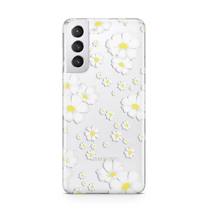 White Daisy Flower Samsung S21 Case