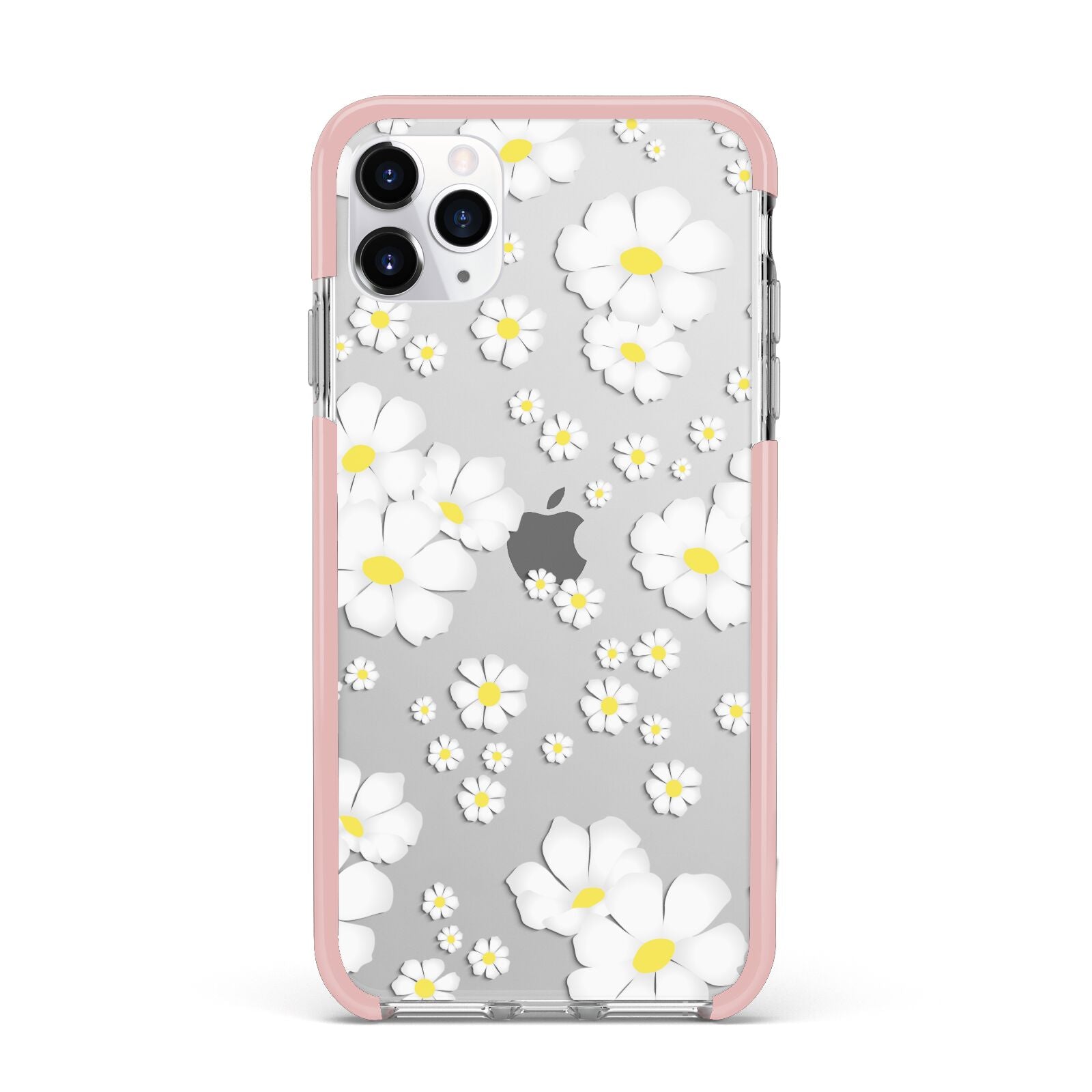 White Daisy Flower iPhone 11 Pro Max Impact Pink Edge Case