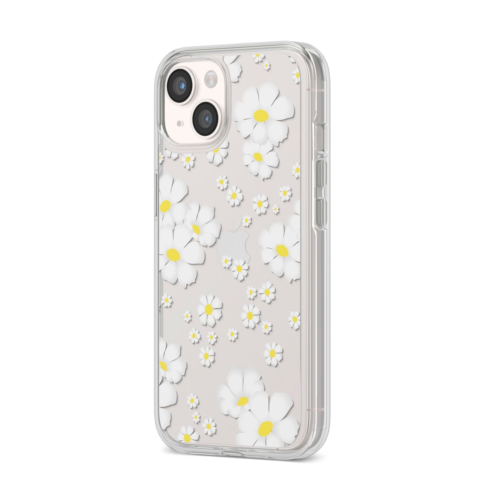 White Daisy Flower iPhone 14 Clear Tough Case Starlight Angled Image