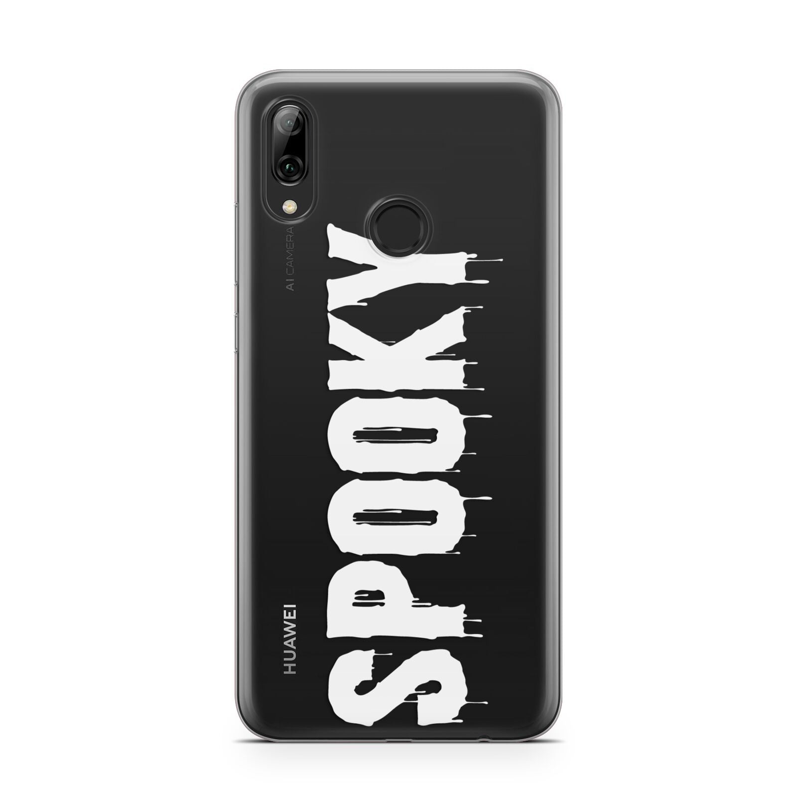 White Dripping Spooky Text Huawei Y7 2019