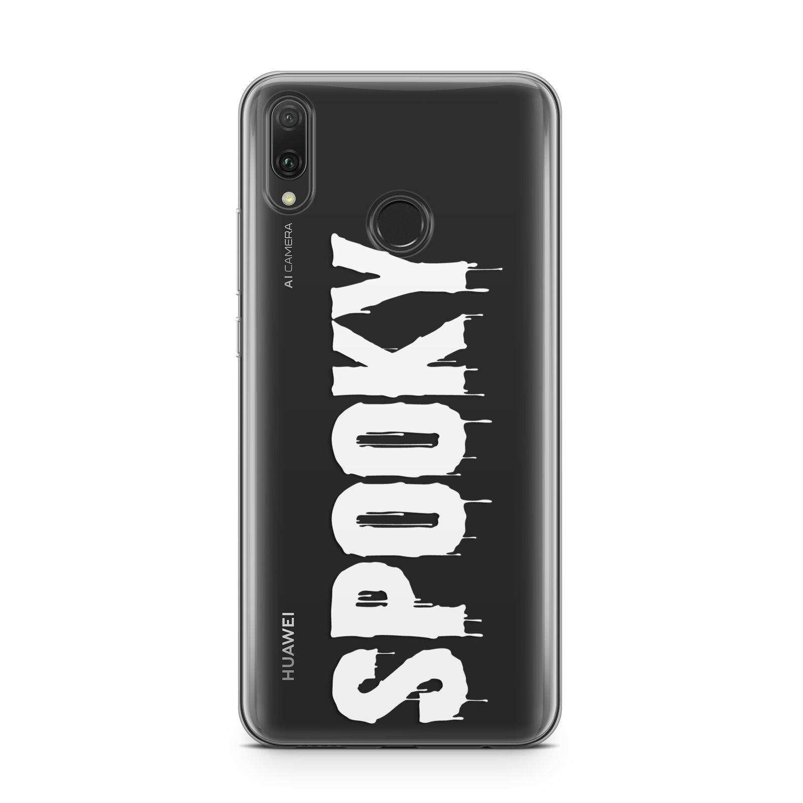 White Dripping Spooky Text Huawei Y9 2019