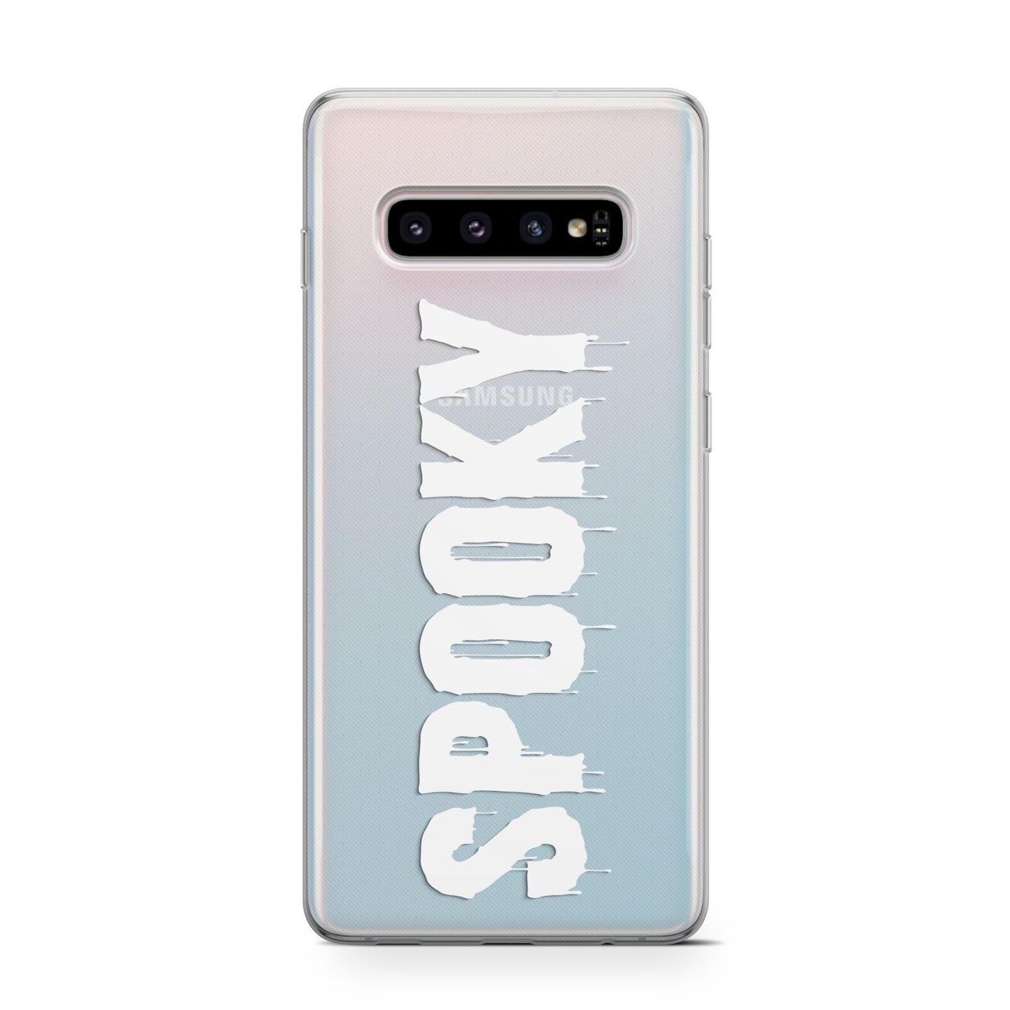 White Dripping Spooky Text Protective Samsung Galaxy Case