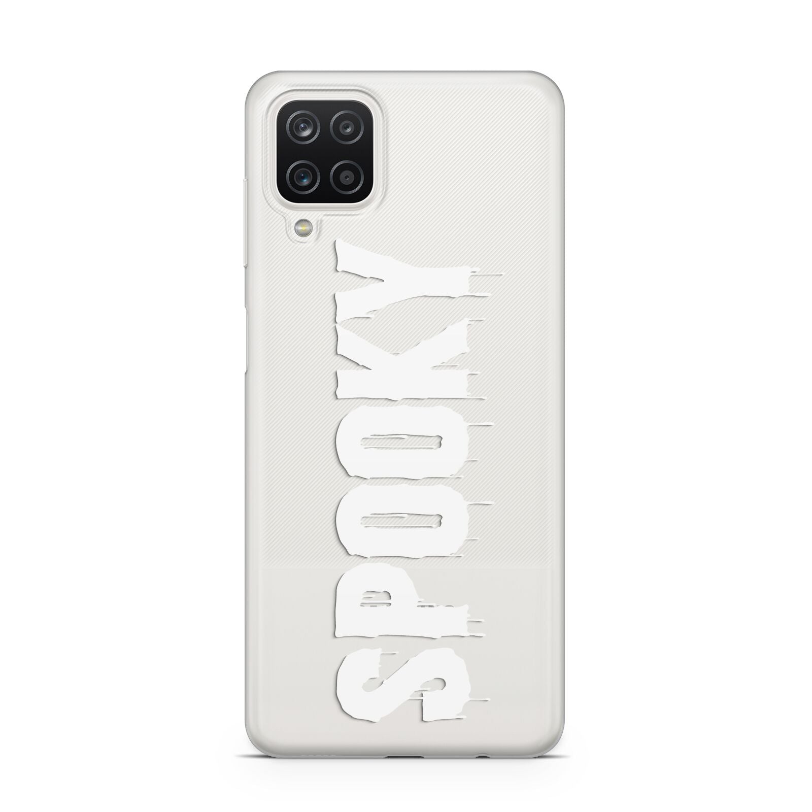 White Dripping Spooky Text Samsung A12 Case