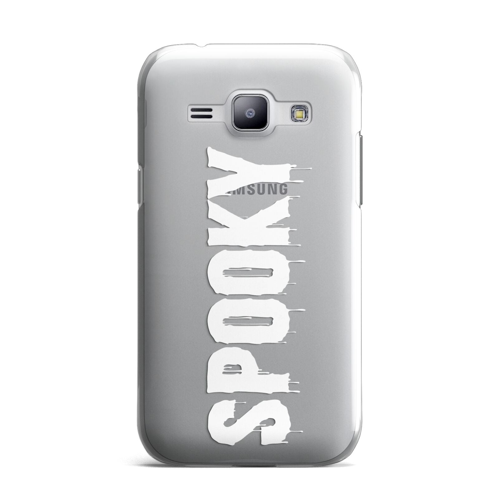 White Dripping Spooky Text Samsung Galaxy J1 2015 Case