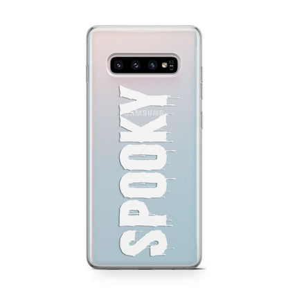 White Dripping Spooky Text Samsung Galaxy S10 Case