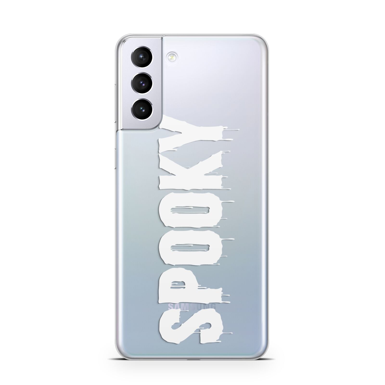 White Dripping Spooky Text Samsung S21 Plus Case