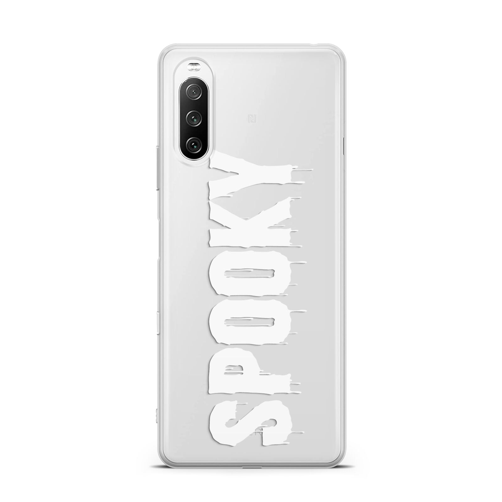 White Dripping Spooky Text Sony Xperia 10 III Case