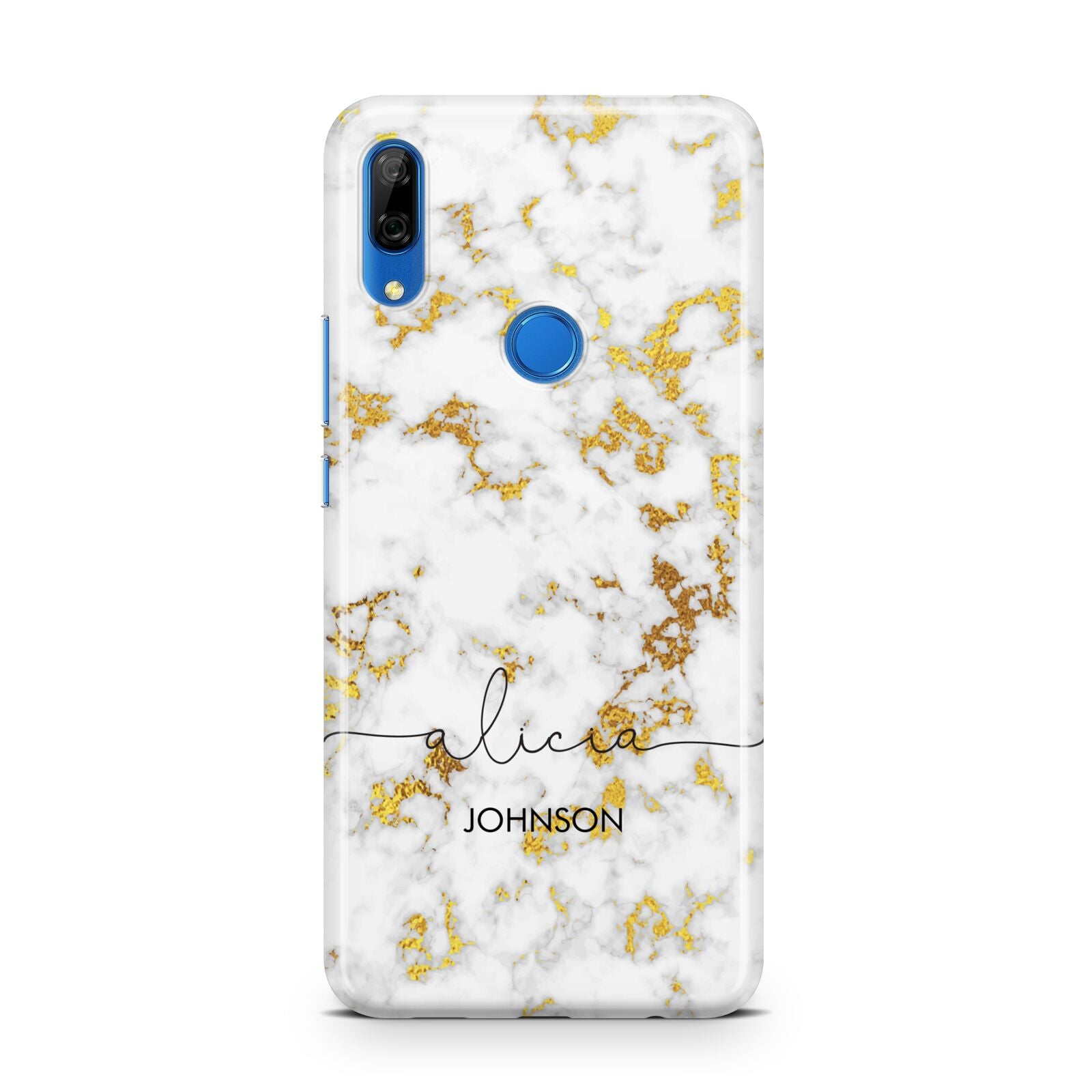 White Gold Personalised Marble Text Huawei P Smart Z