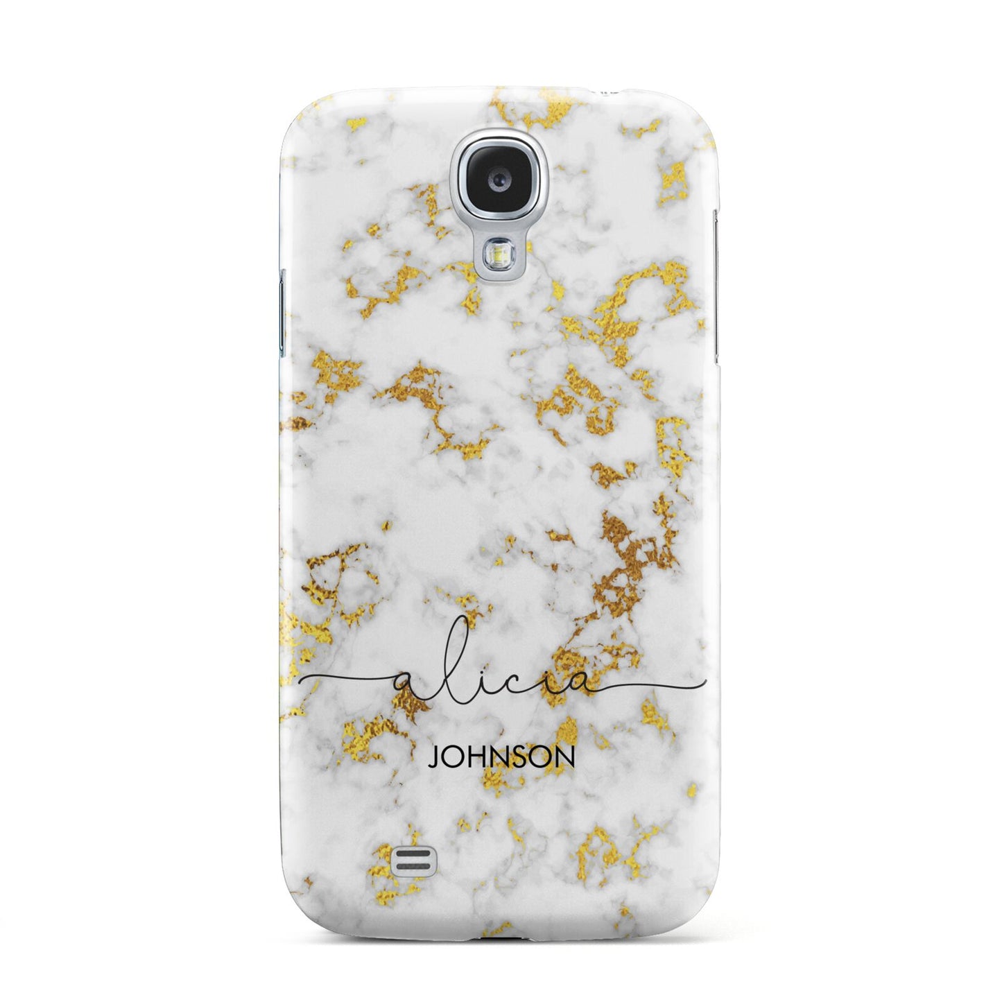 White Gold Personalised Marble Text Samsung Galaxy S4 Case