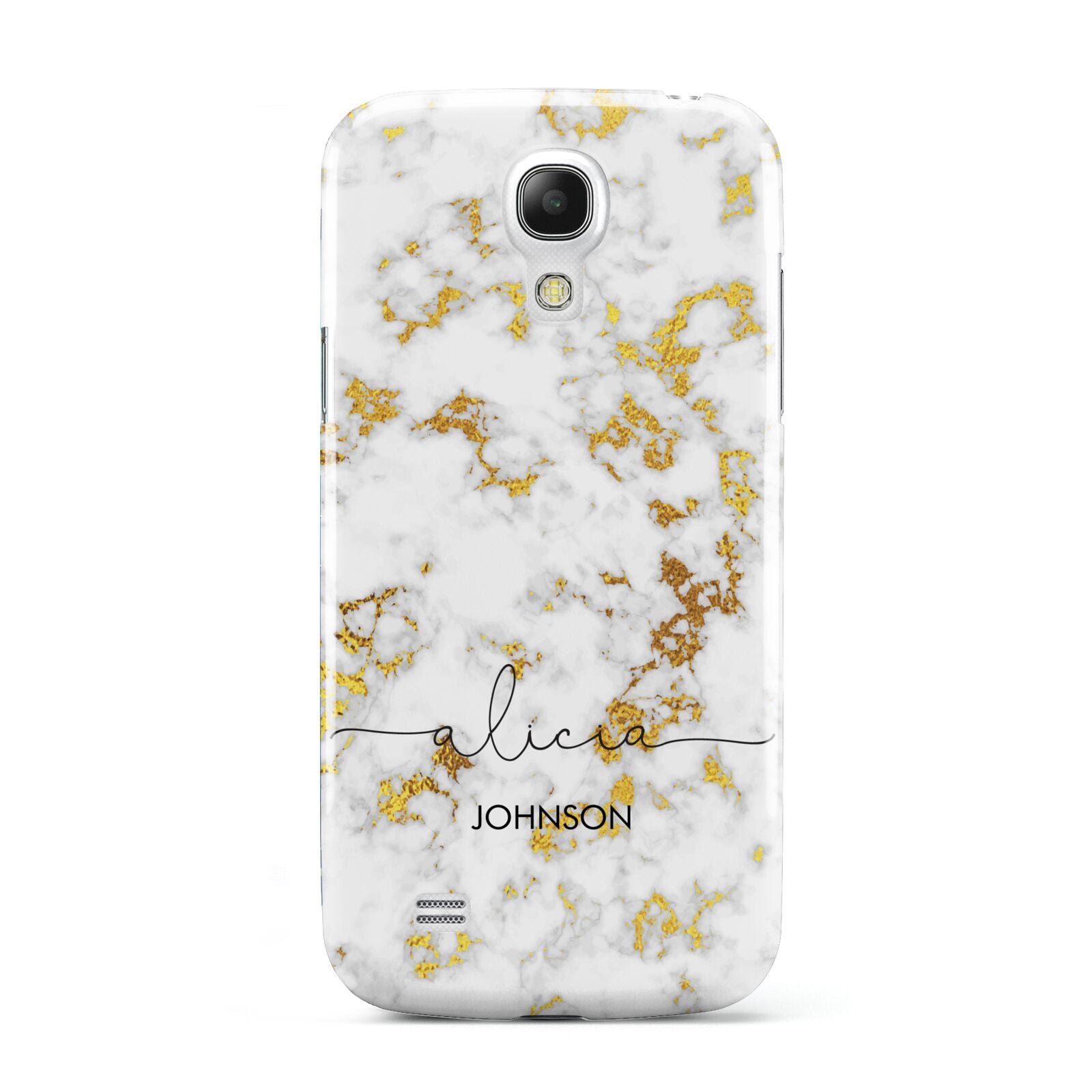 White Gold Personalised Marble Text Samsung Galaxy S4 Mini Case