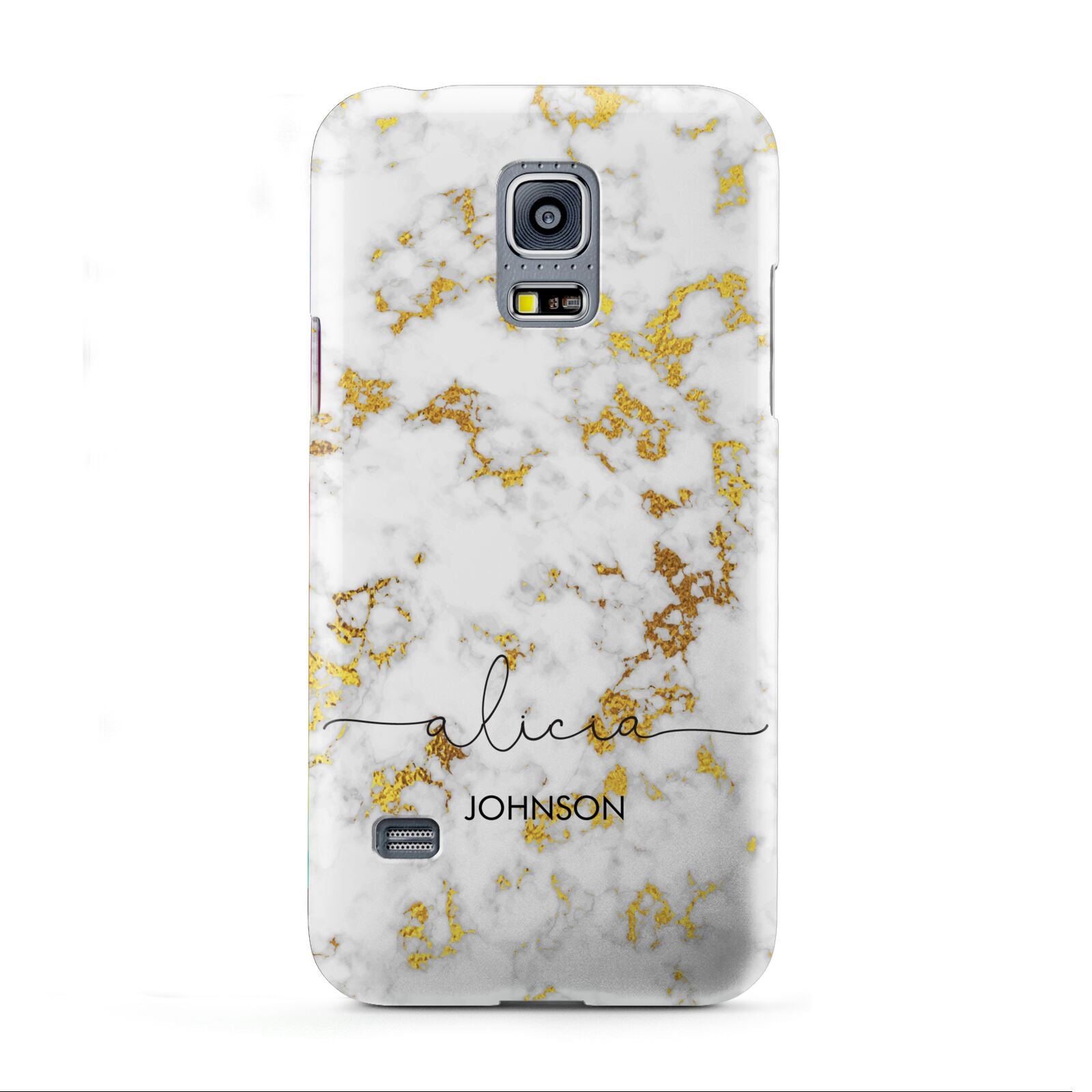 White Gold Personalised Marble Text Samsung Galaxy S5 Mini Case