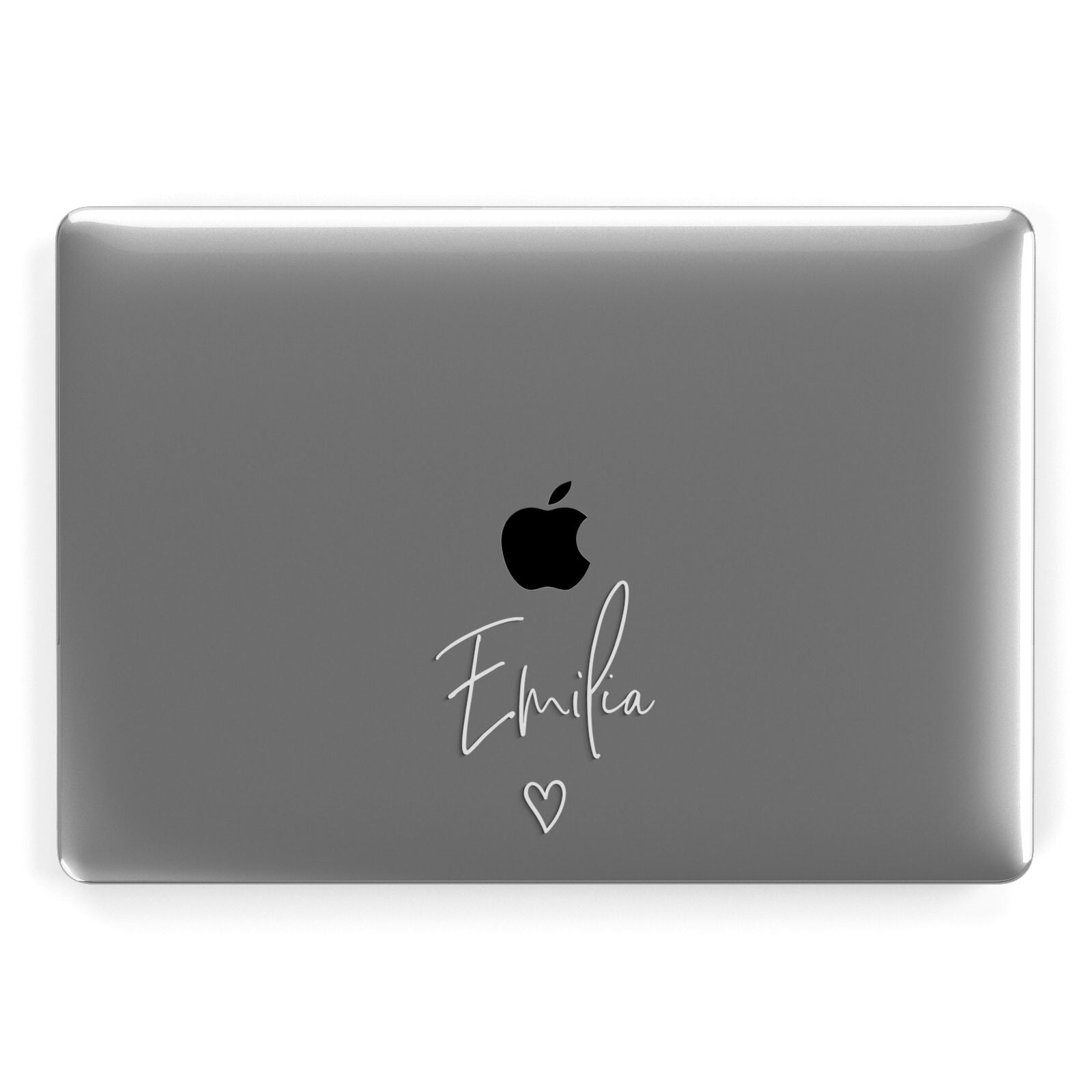 White Handwritten Name Transparent Apple MacBook Case