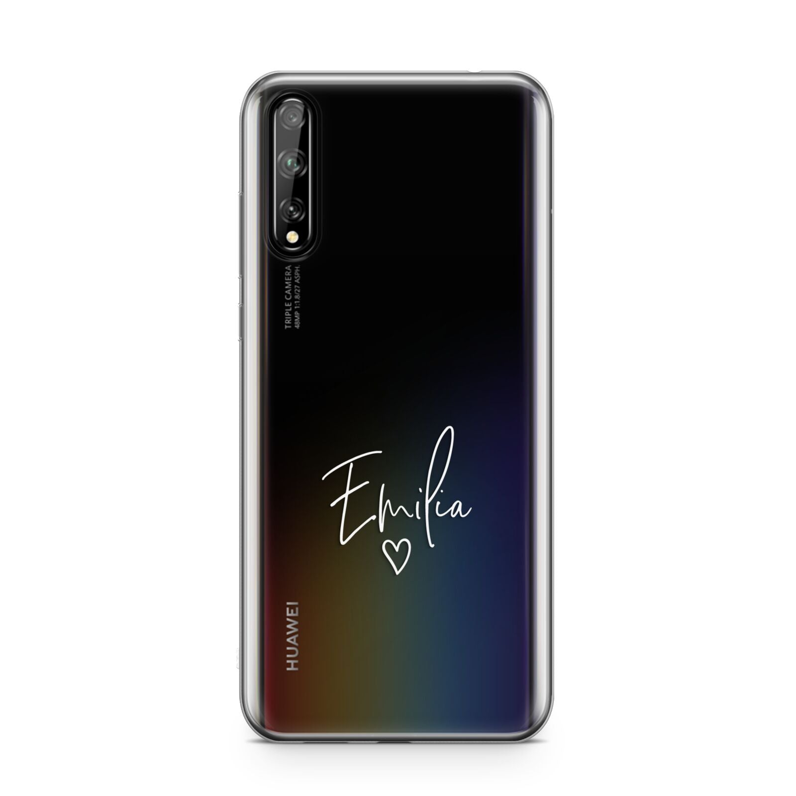 White Handwritten Name Transparent Huawei Enjoy 10s Phone Case