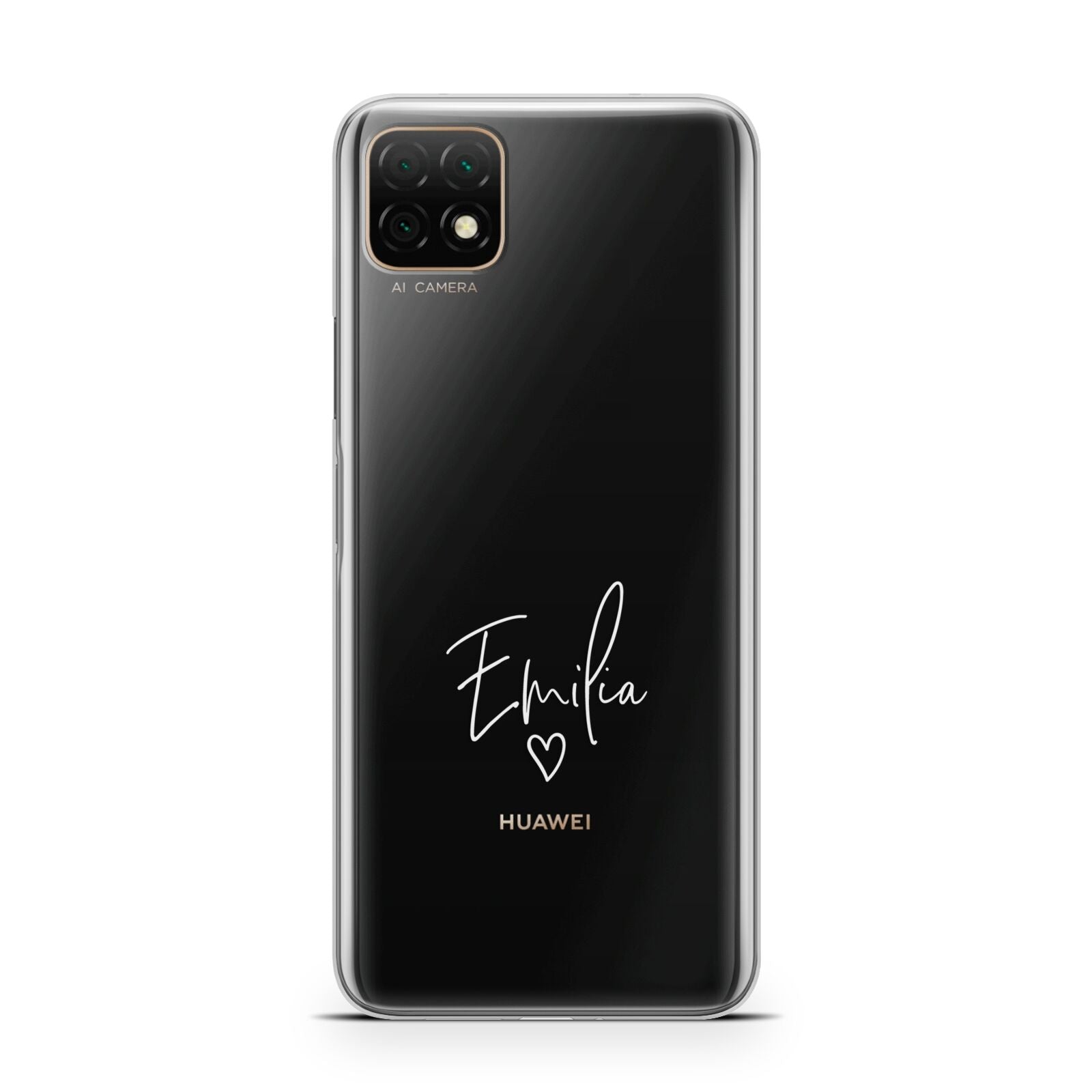 White Handwritten Name Transparent Huawei Enjoy 20 Phone Case