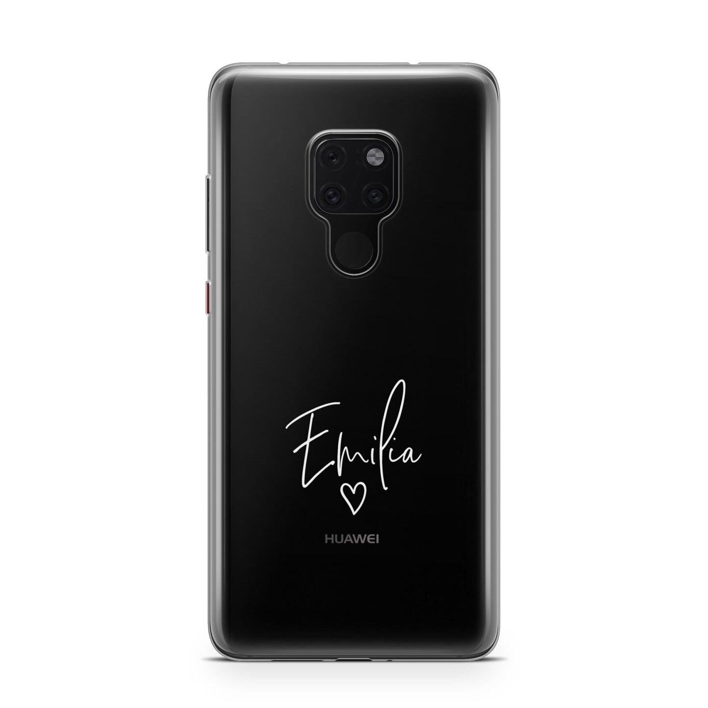 White Handwritten Name Transparent Huawei Mate 20 Phone Case