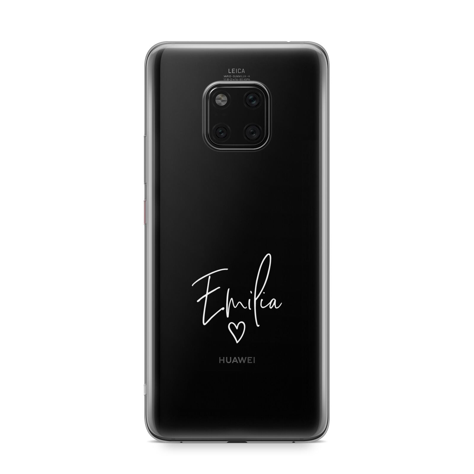 White Handwritten Name Transparent Huawei Mate 20 Pro Phone Case