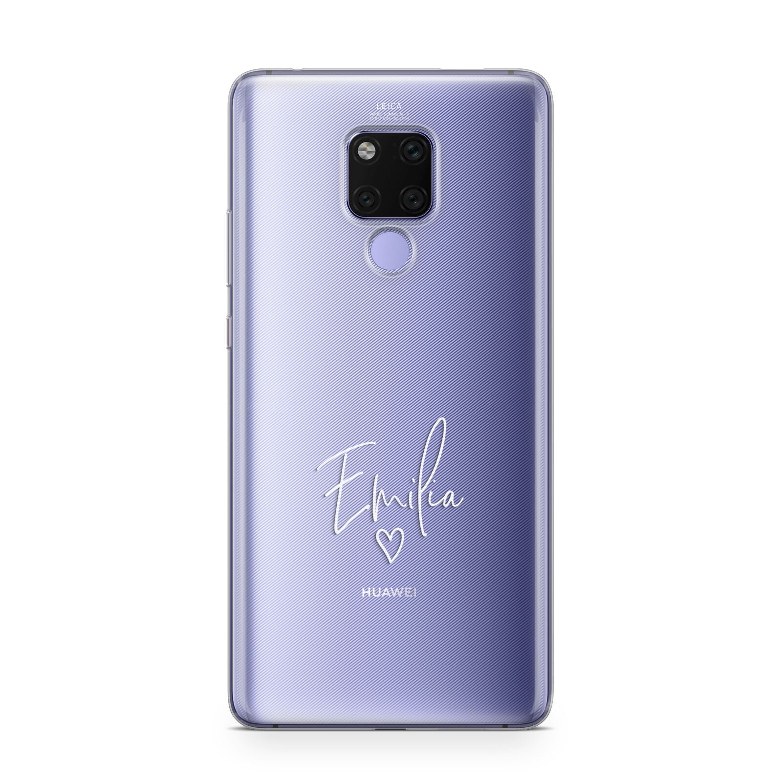 White Handwritten Name Transparent Huawei Mate 20X Phone Case