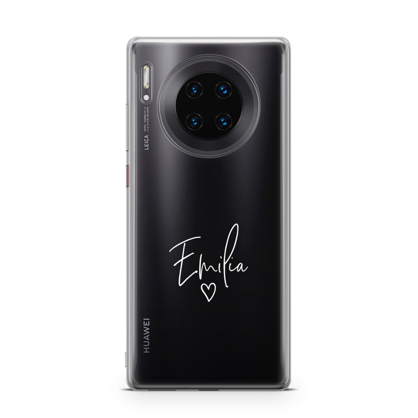 White Handwritten Name Transparent Huawei Mate 30 Pro Phone Case