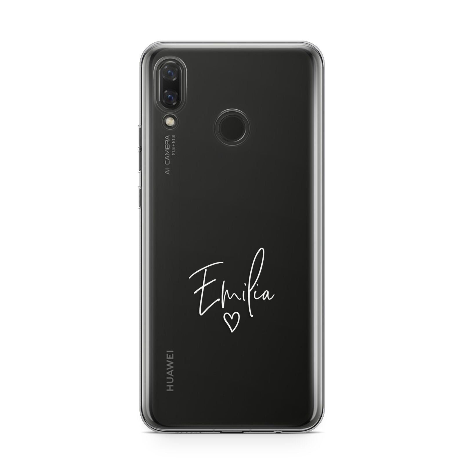 White Handwritten Name Transparent Huawei Nova 3 Phone Case