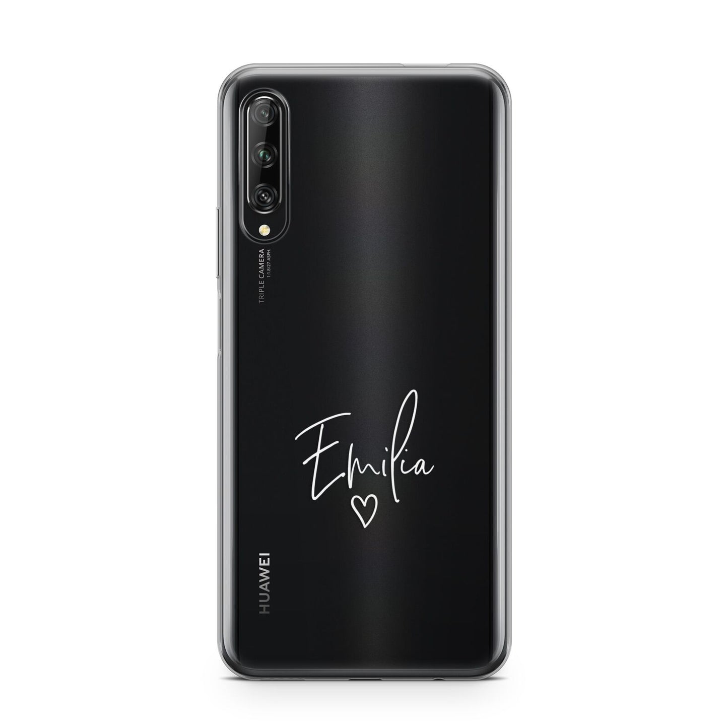 White Handwritten Name Transparent Huawei P Smart Pro 2019