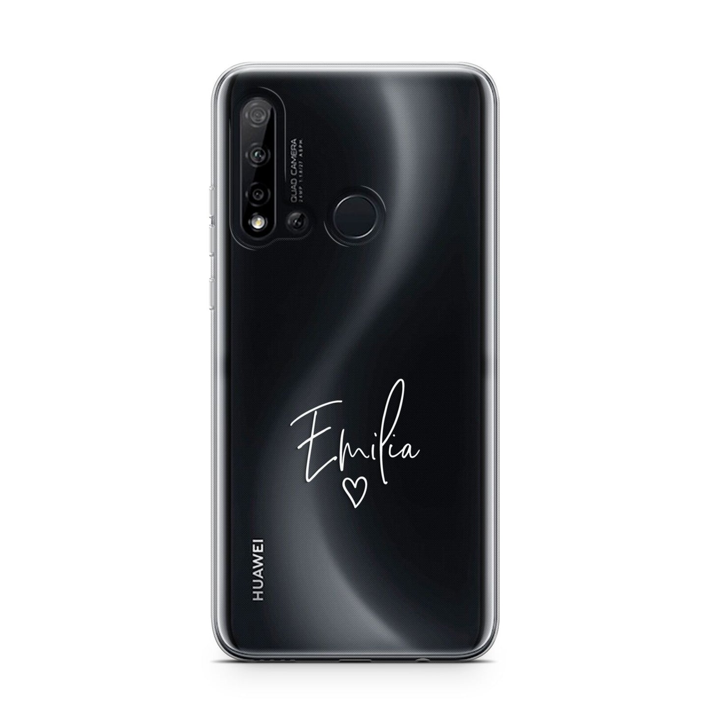 White Handwritten Name Transparent Huawei P20 Lite 5G Phone Case