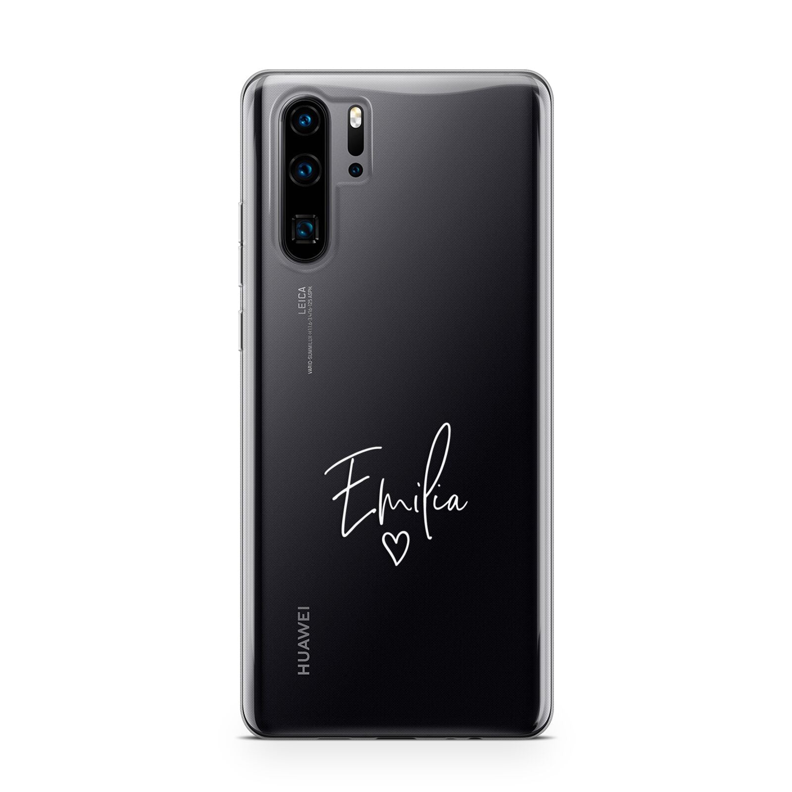 White Handwritten Name Transparent Huawei P30 Pro Phone Case