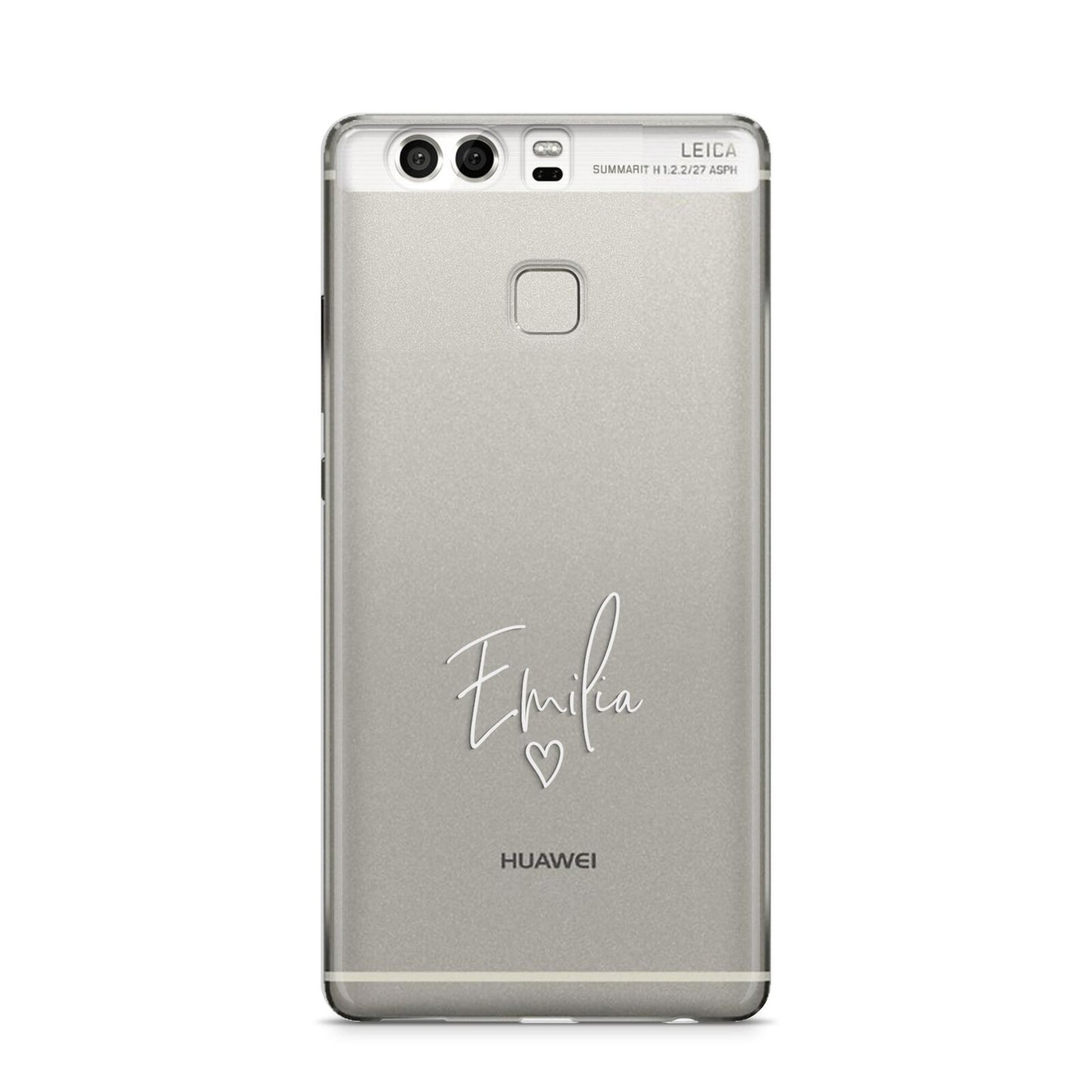 White Handwritten Name Transparent Huawei P9 Case