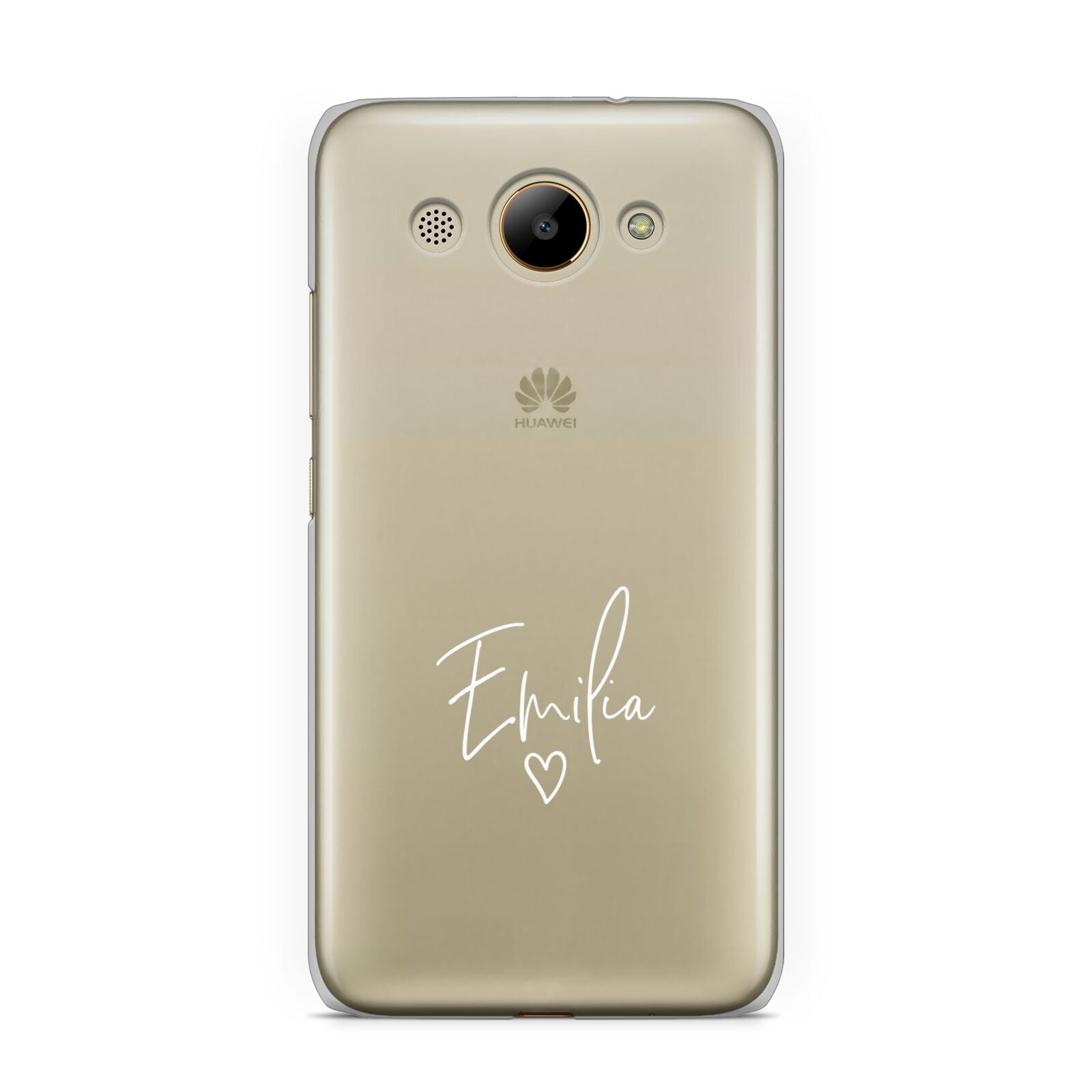 White Handwritten Name Transparent Huawei Y3 2017