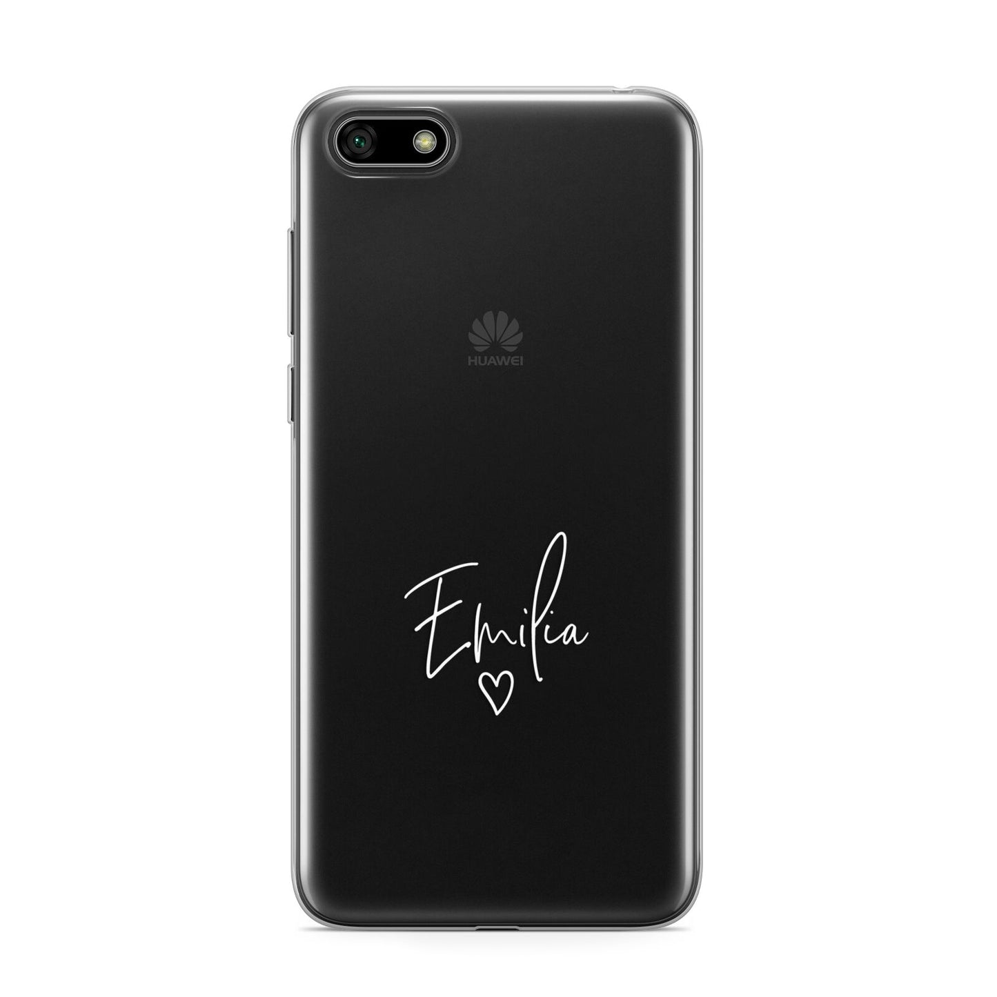 White Handwritten Name Transparent Huawei Y5 Prime 2018 Phone Case