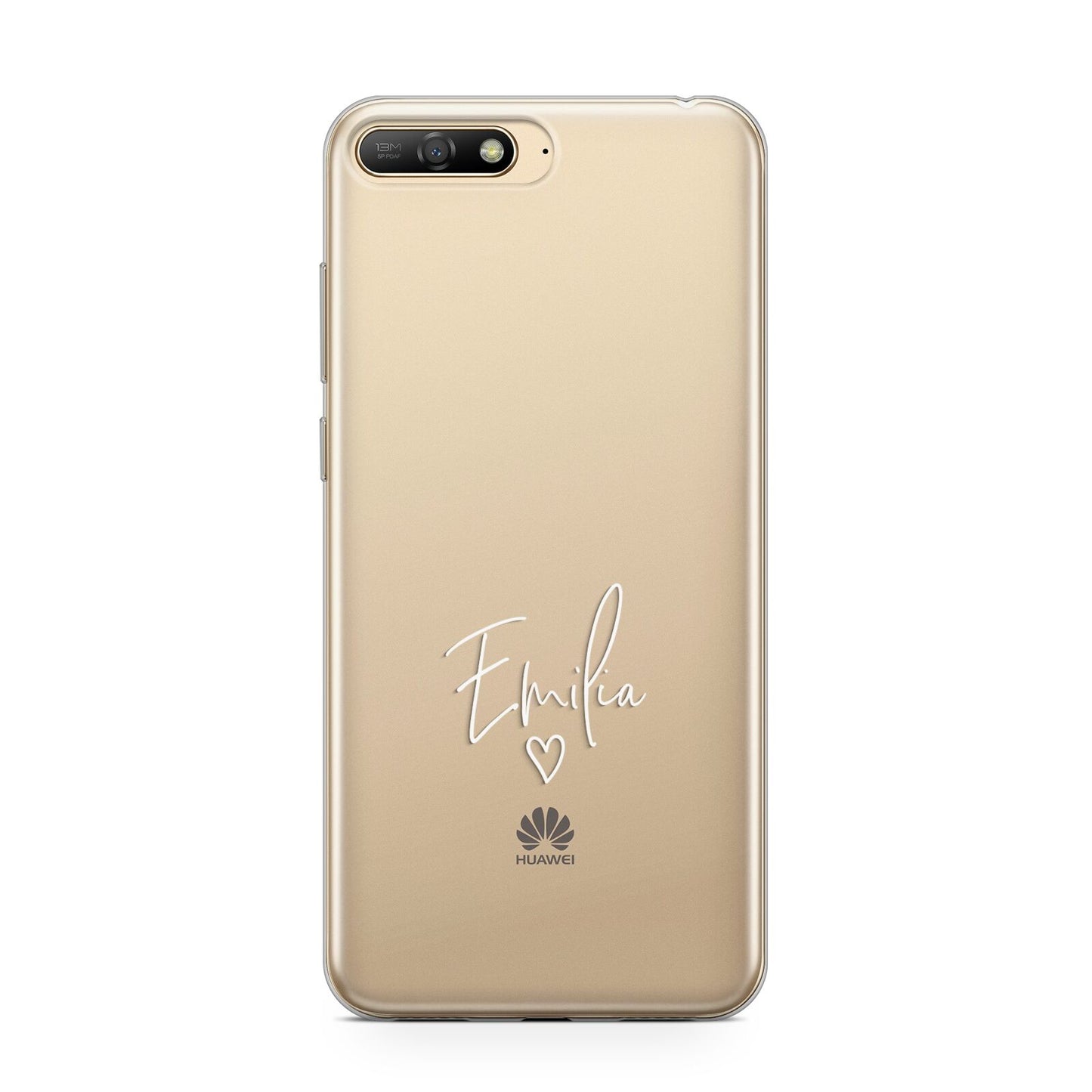 White Handwritten Name Transparent Huawei Y6 2018