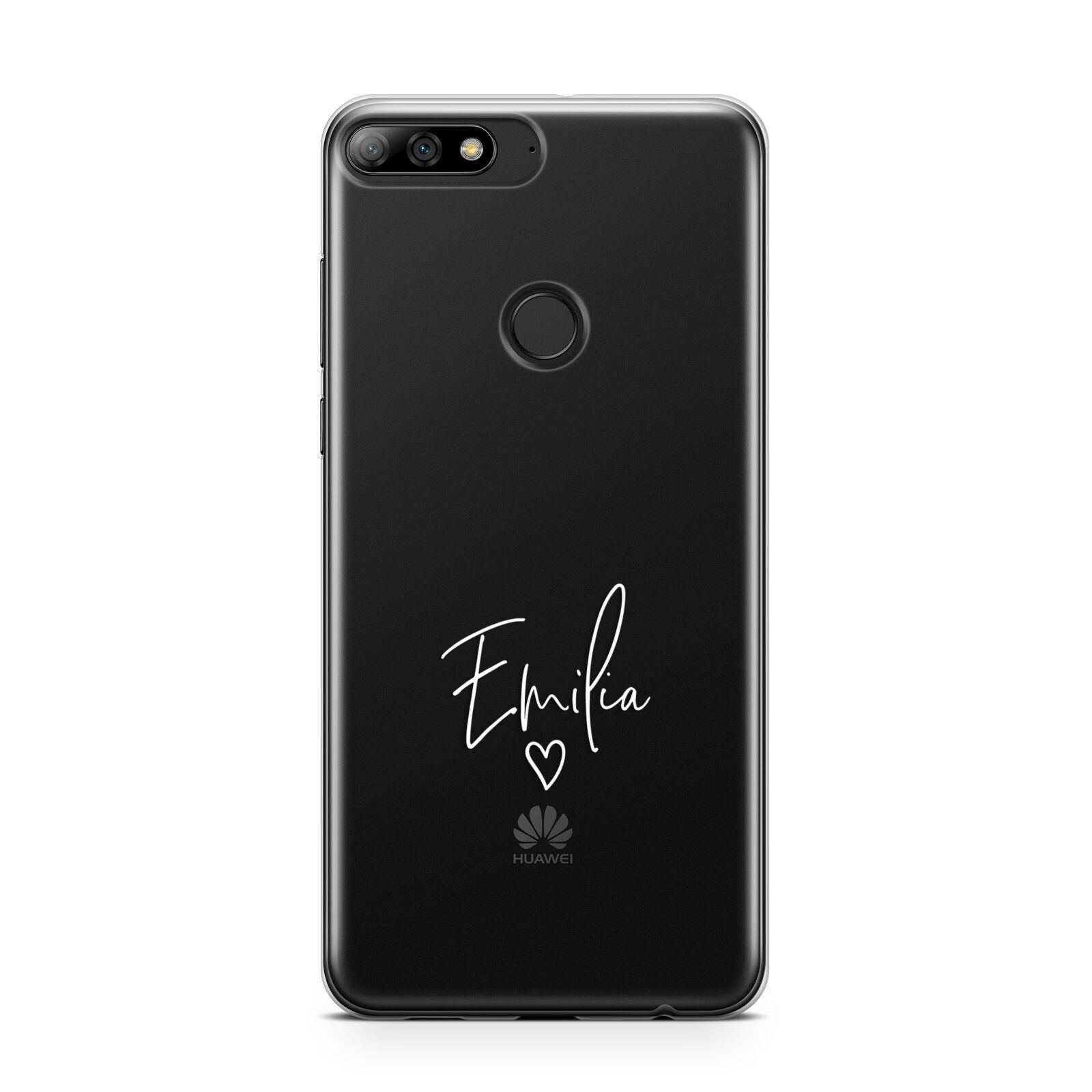 White Handwritten Name Transparent Huawei Y7 2018