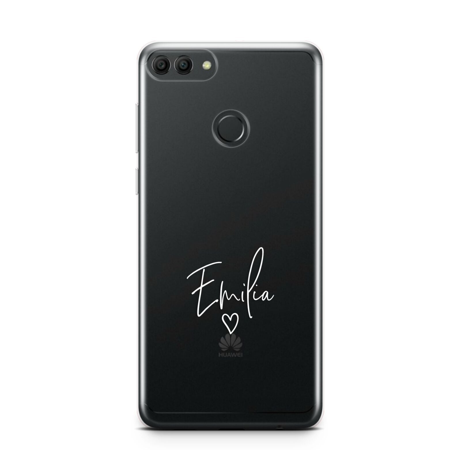 White Handwritten Name Transparent Huawei Y9 2018