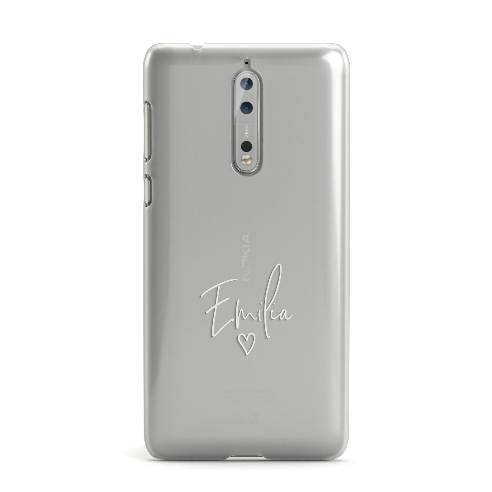 White Handwritten Name Transparent Nokia Case