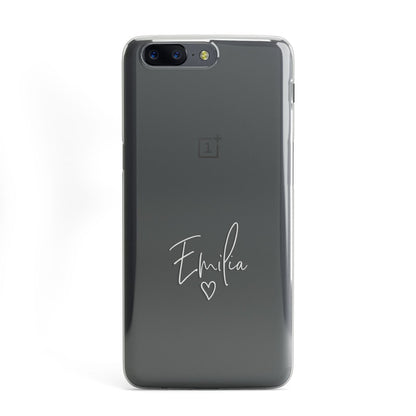 White Handwritten Name Transparent OnePlus Case