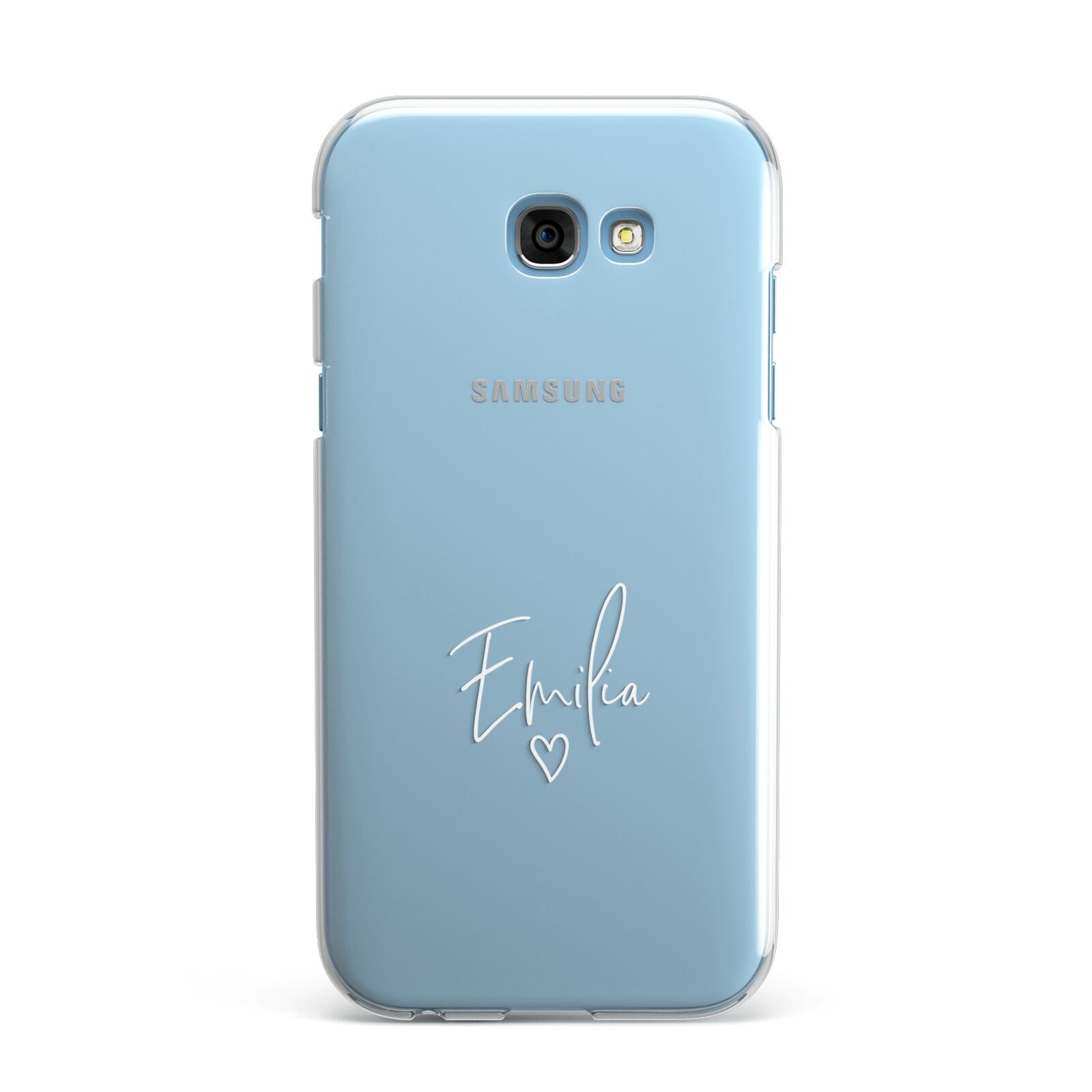 White Handwritten Name Transparent Samsung Galaxy A7 2017 Case