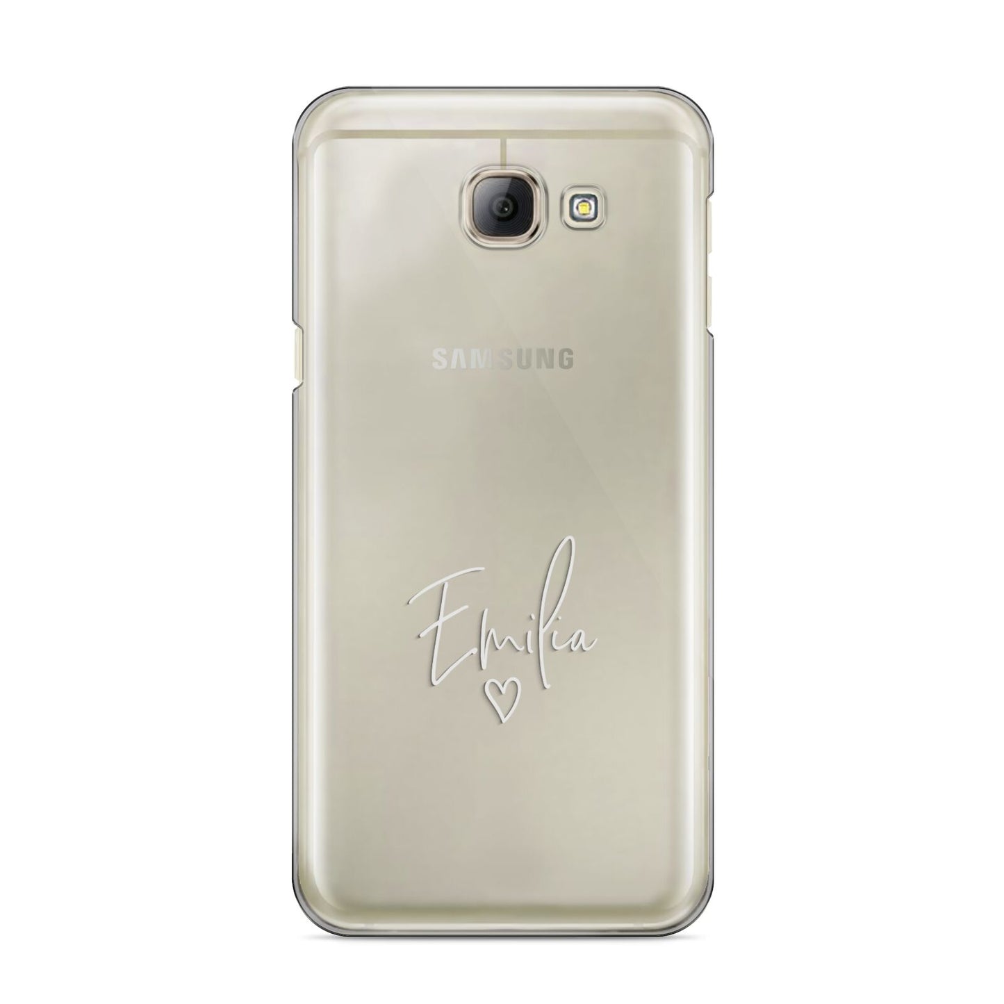 White Handwritten Name Transparent Samsung Galaxy A8 2016 Case