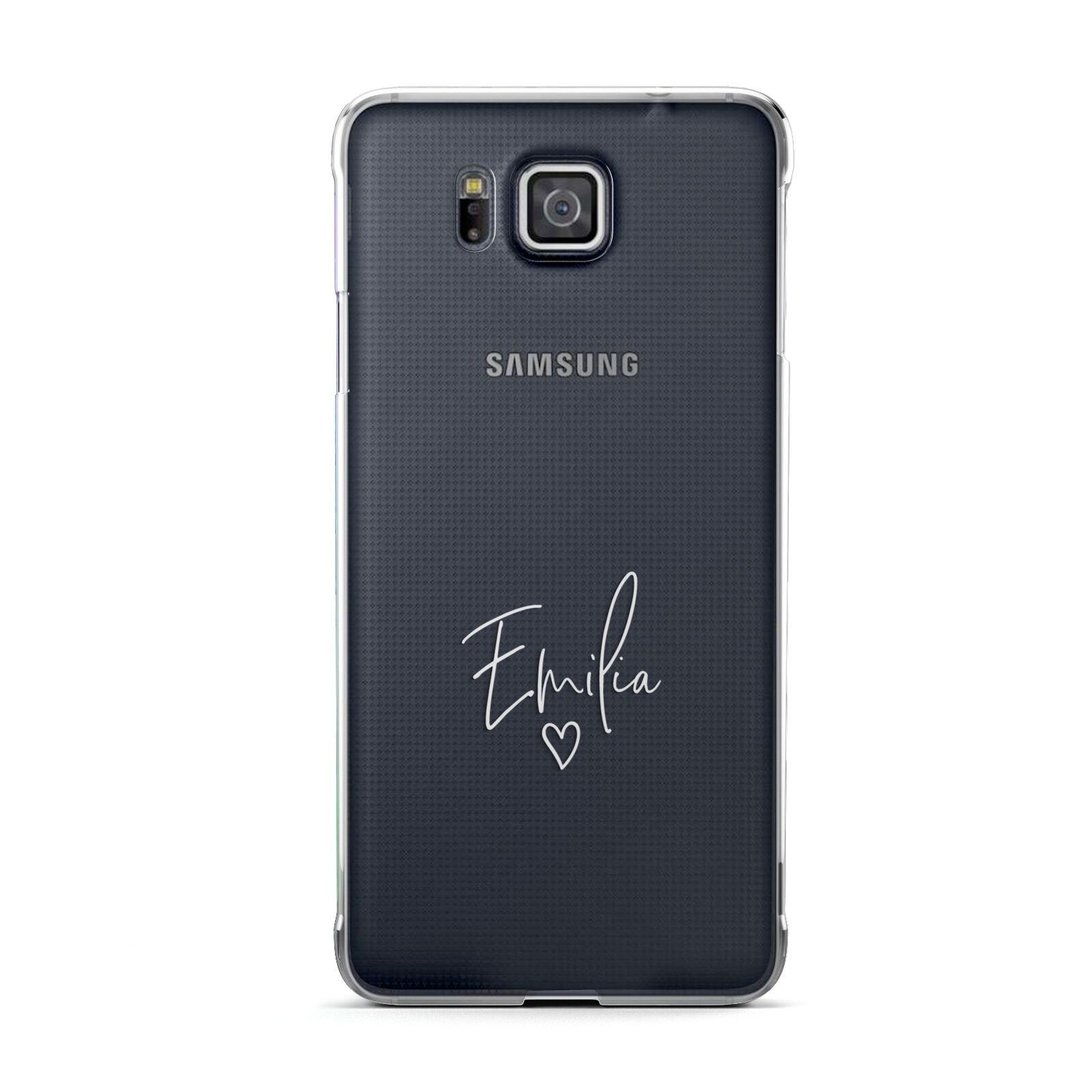 White Handwritten Name Transparent Samsung Galaxy Alpha Case