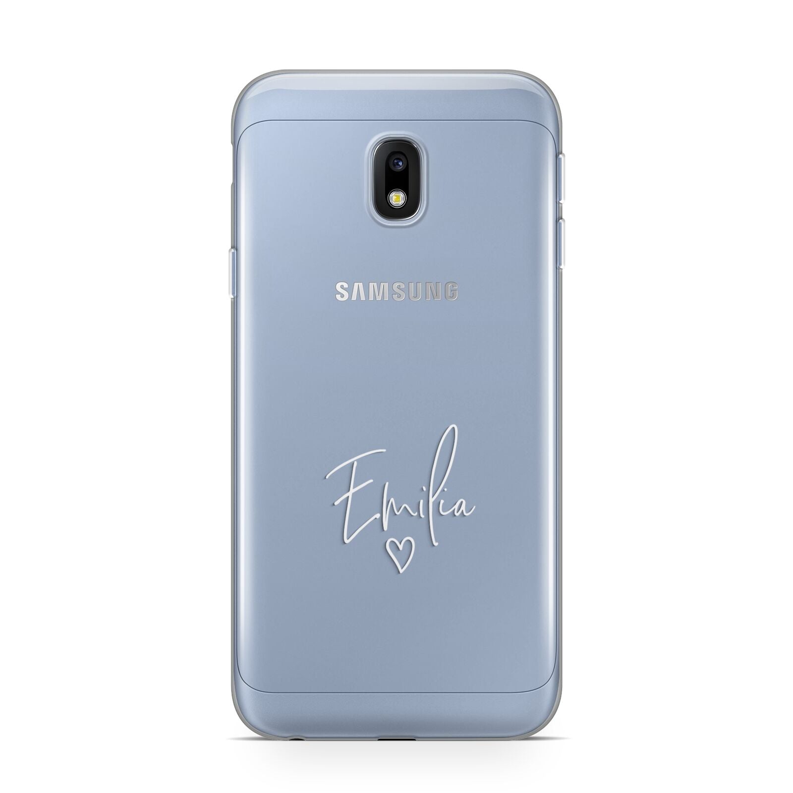 White Handwritten Name Transparent Samsung Galaxy J3 2017 Case