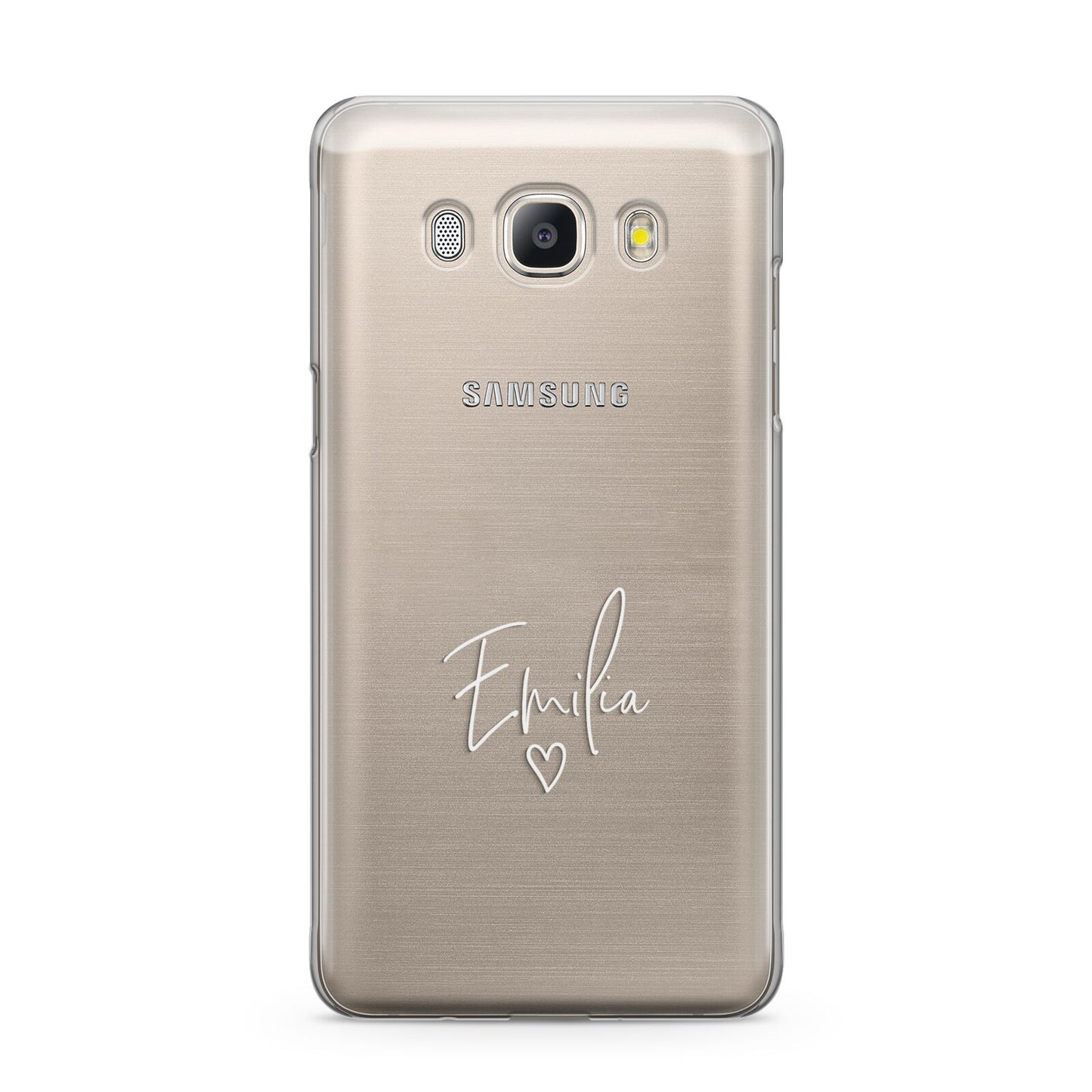 White Handwritten Name Transparent Samsung Galaxy J5 2016 Case