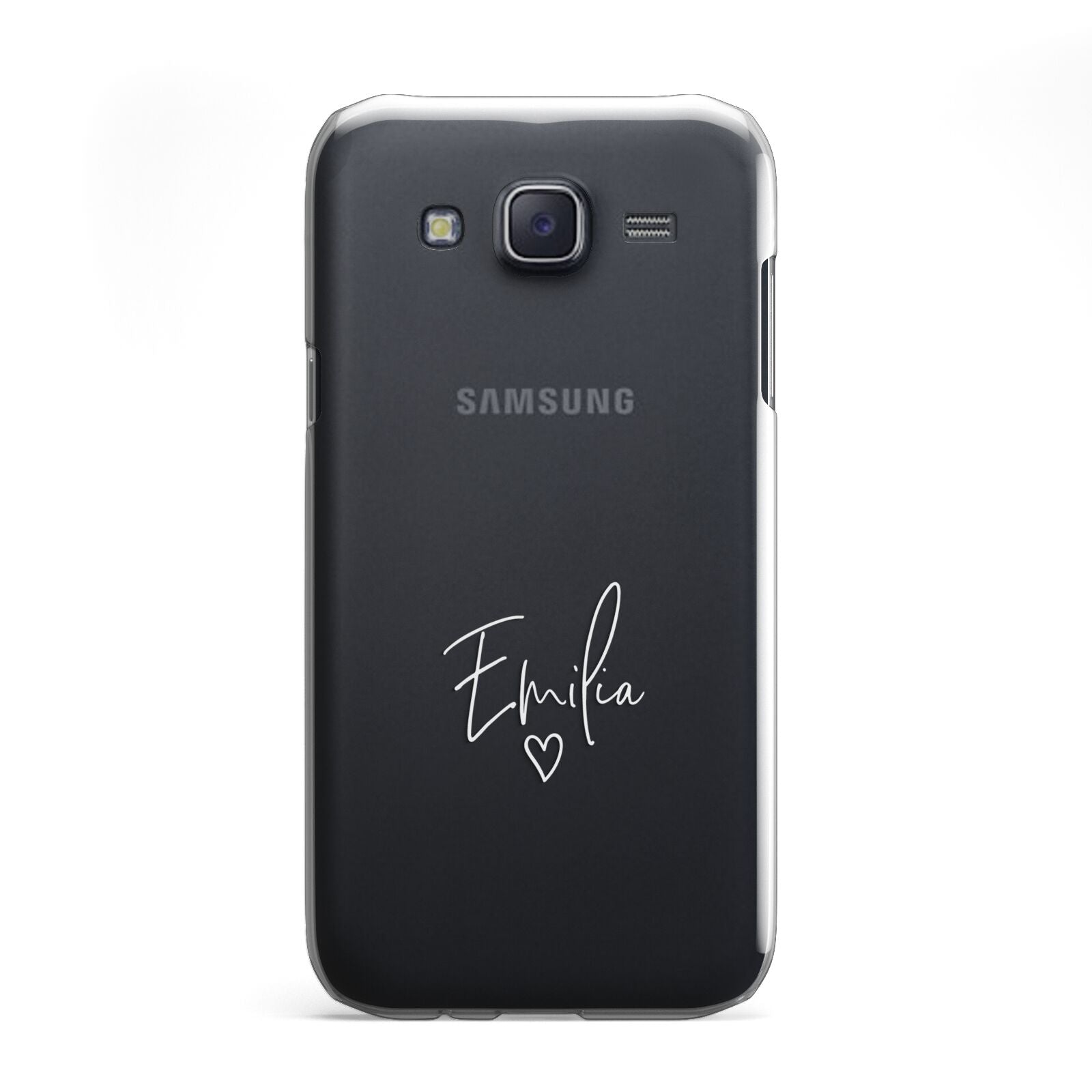 White Handwritten Name Transparent Samsung Galaxy J5 Case