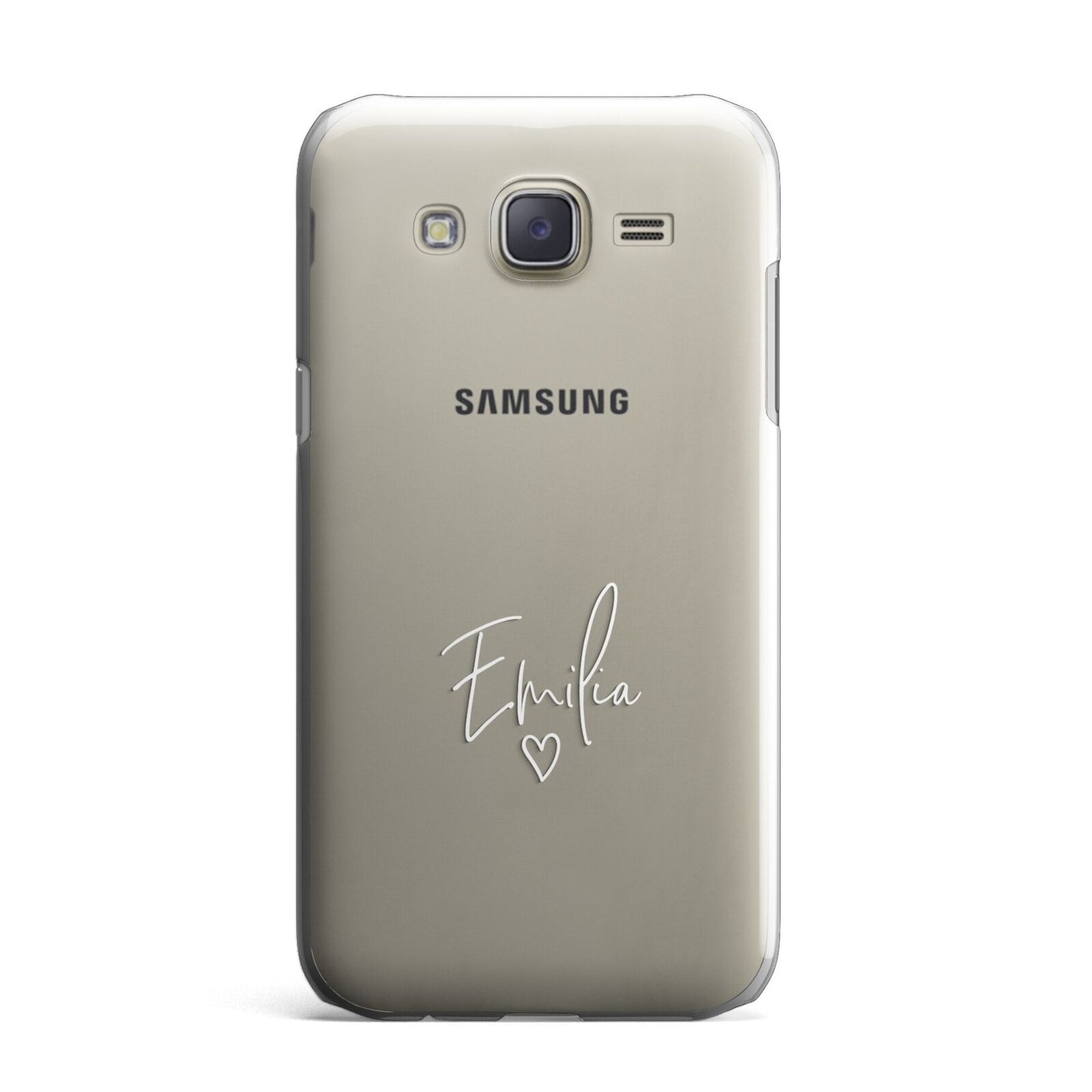 White Handwritten Name Transparent Samsung Galaxy J7 Case