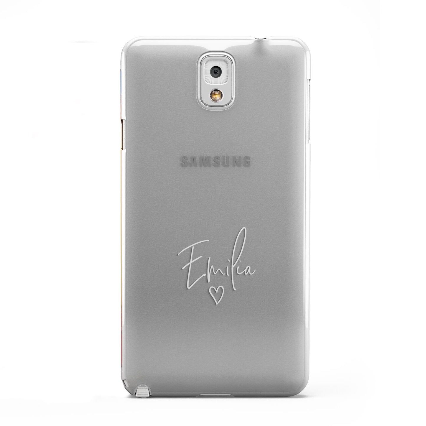 White Handwritten Name Transparent Samsung Galaxy Note 3 Case