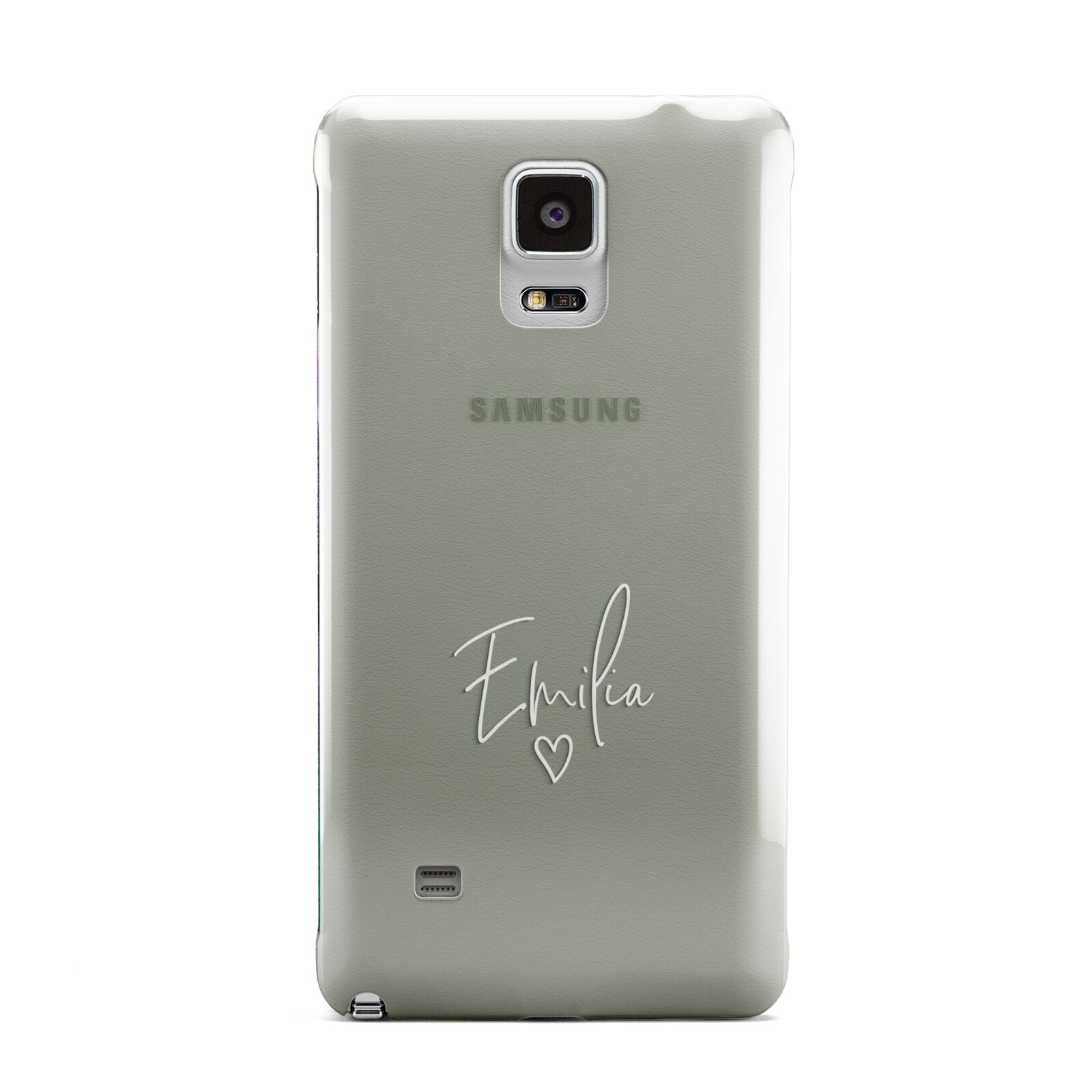 White Handwritten Name Transparent Samsung Galaxy Note 4 Case