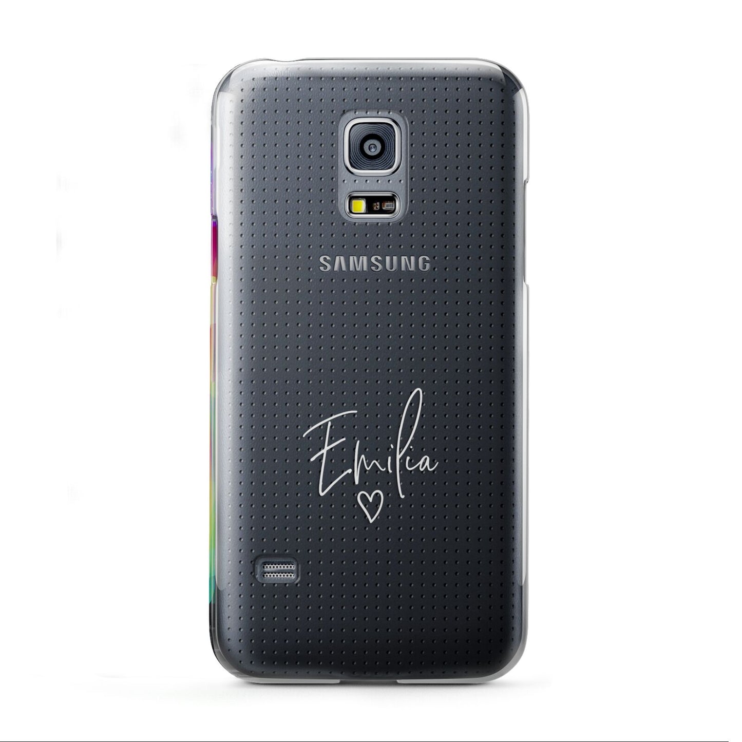 White Handwritten Name Transparent Samsung Galaxy S5 Mini Case