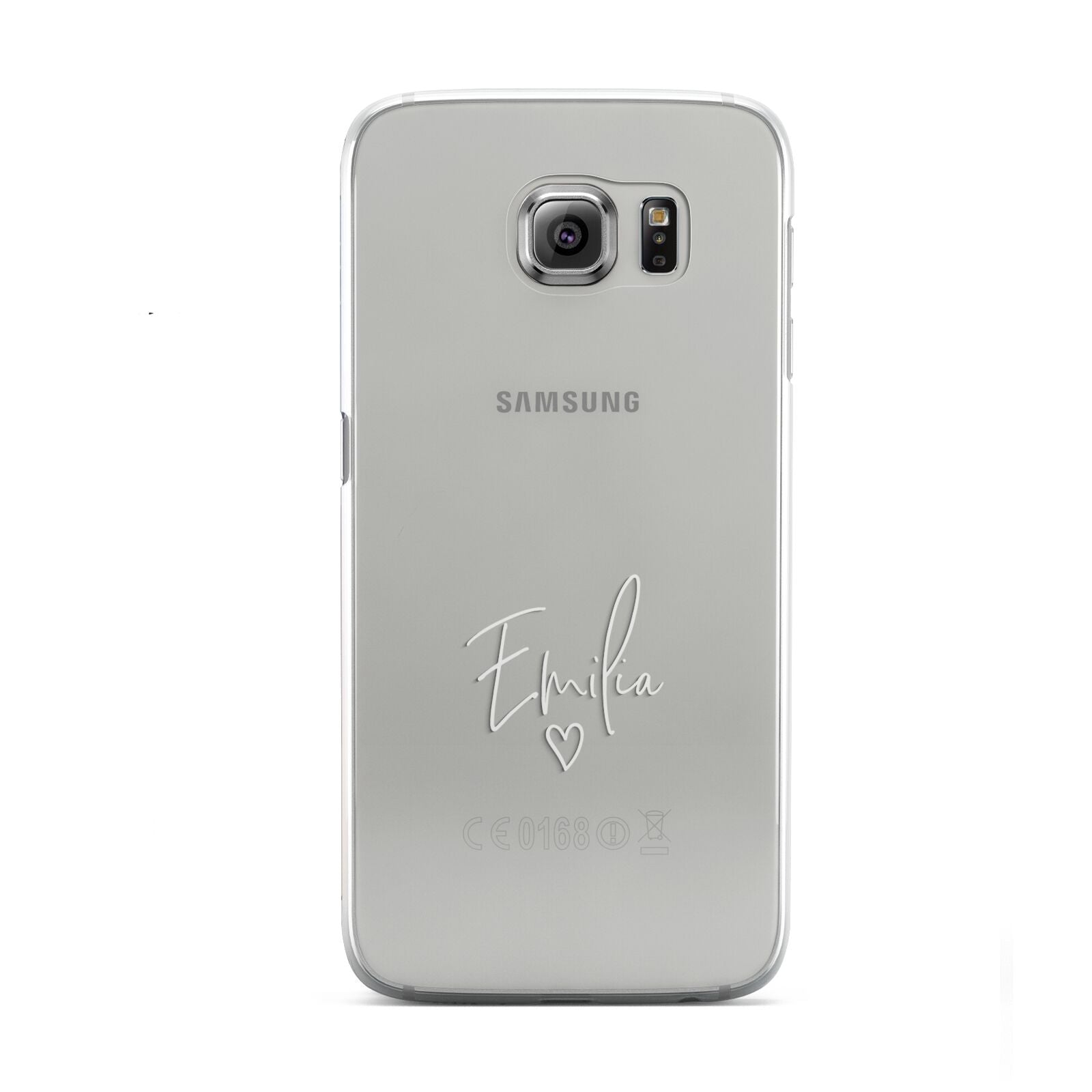 White Handwritten Name Transparent Samsung Galaxy S6 Case