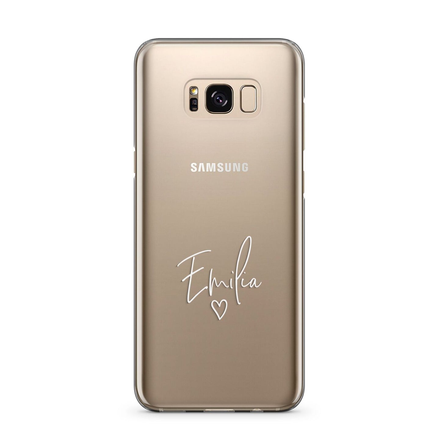 White Handwritten Name Transparent Samsung Galaxy S8 Plus Case