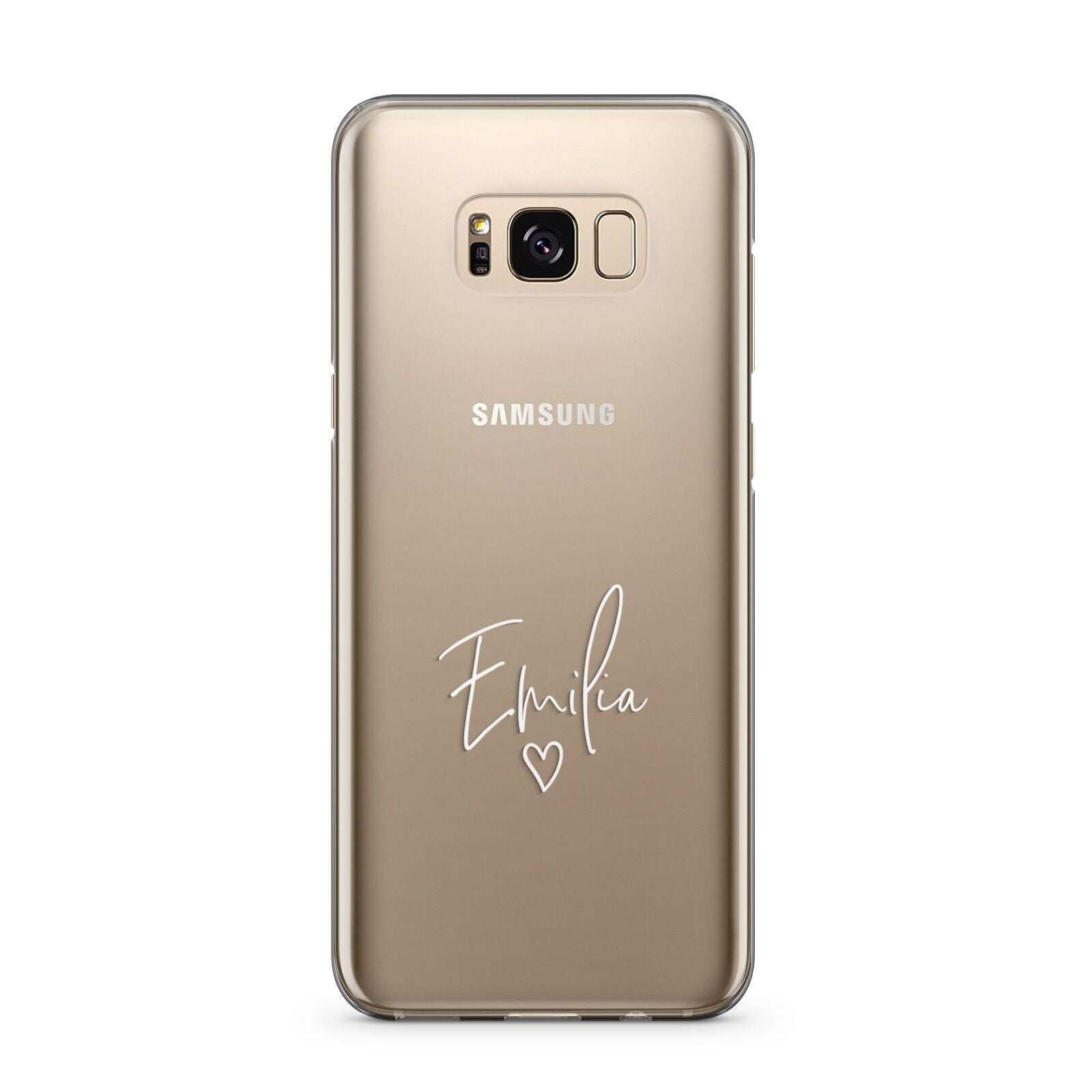 White Handwritten Name Transparent Samsung Galaxy S8 Plus Case