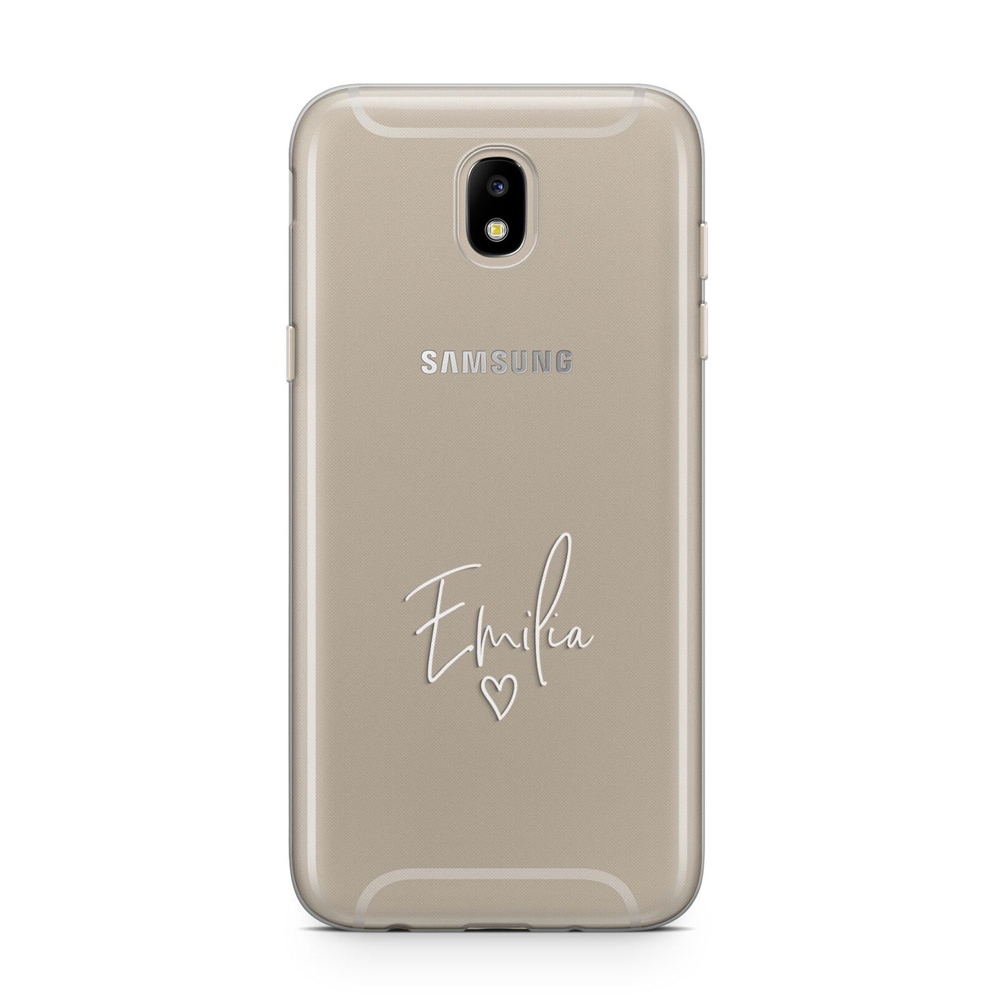 White Handwritten Name Transparent Samsung J5 2017 Case