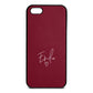 White Handwritten Name Transparent Wine Red Saffiano Leather iPhone 5 Case