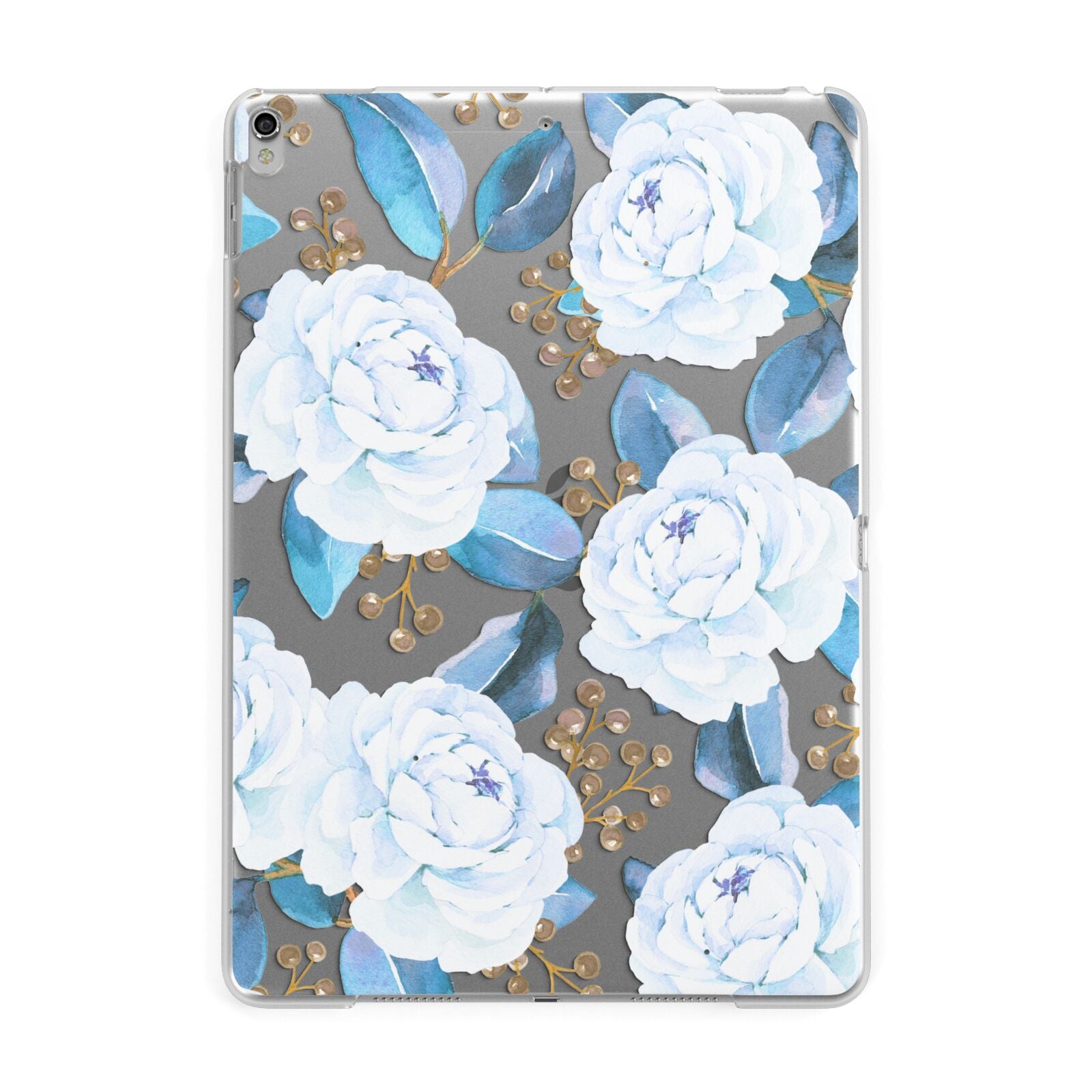 White Peonies Apple iPad Silver Case